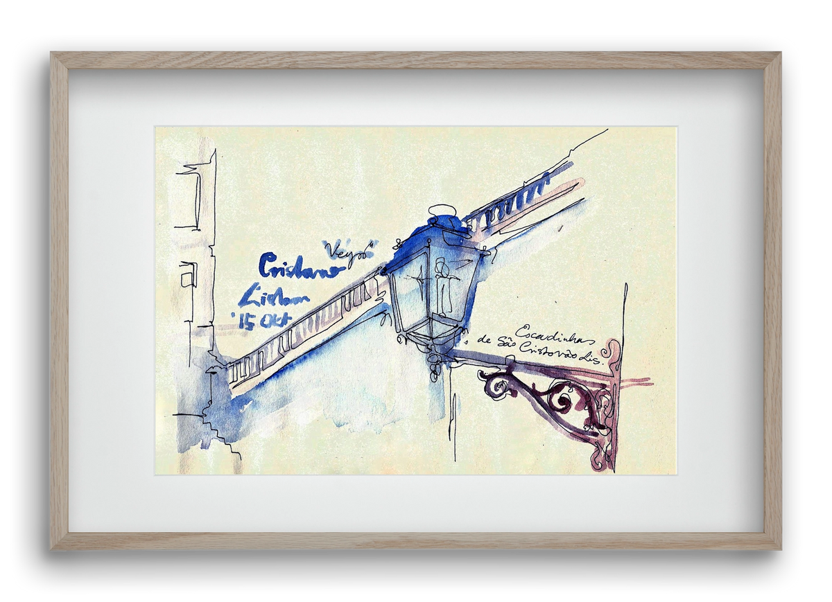 LISBON AQUARELLE NO.17, 60x40 cm (45x30 cm), Tölgy keret, paszpartuval