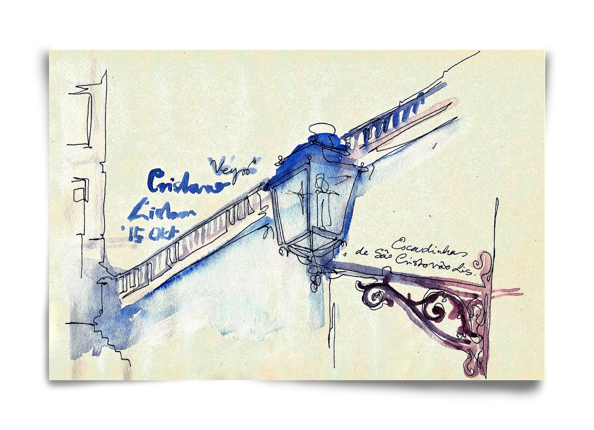 LISBON AQUARELLE NO.17, 60x40 cm, Keret nélkül