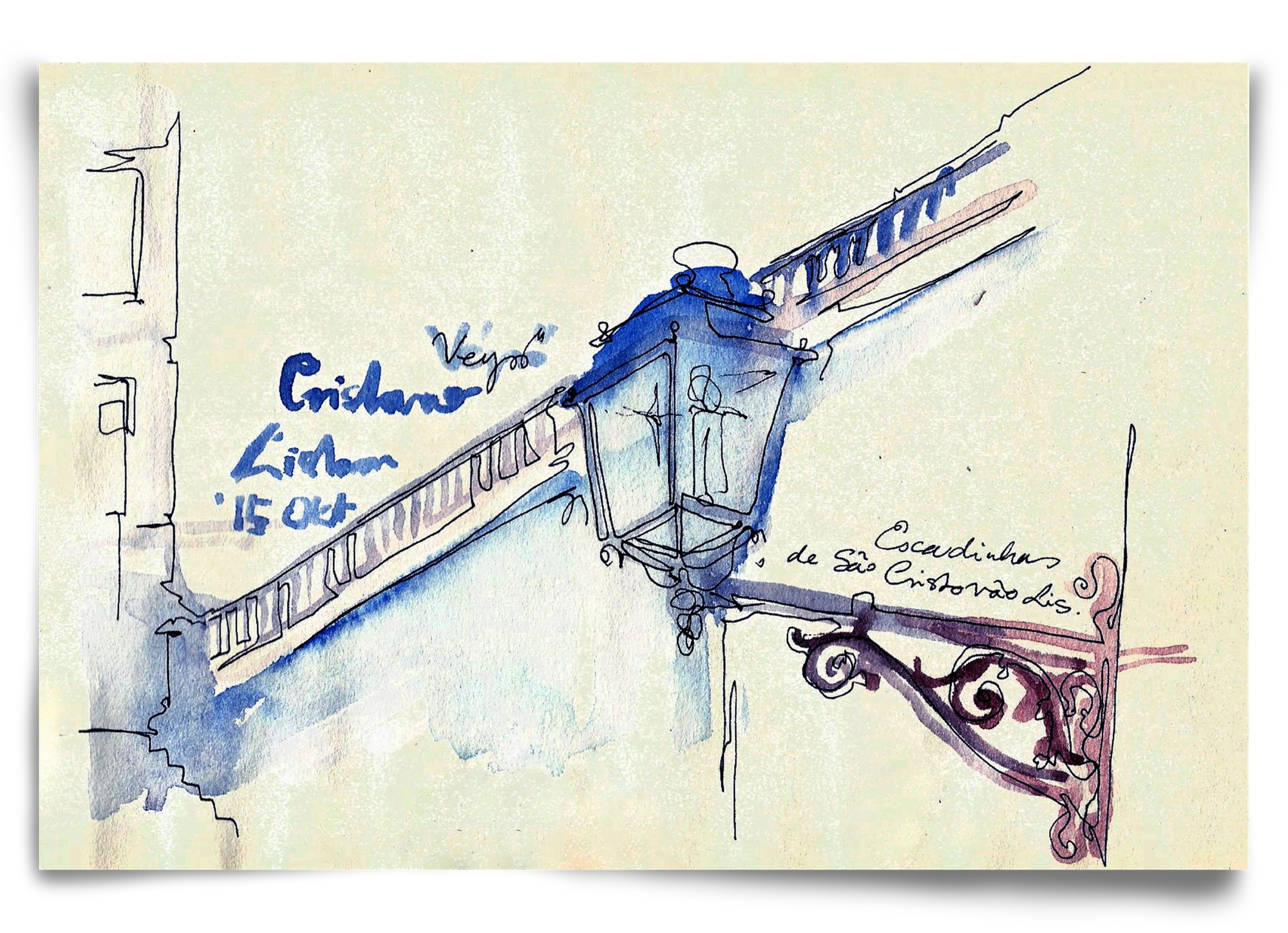 LISBON AQUARELLE NO.17, 90x60 cm, Keret nélkül