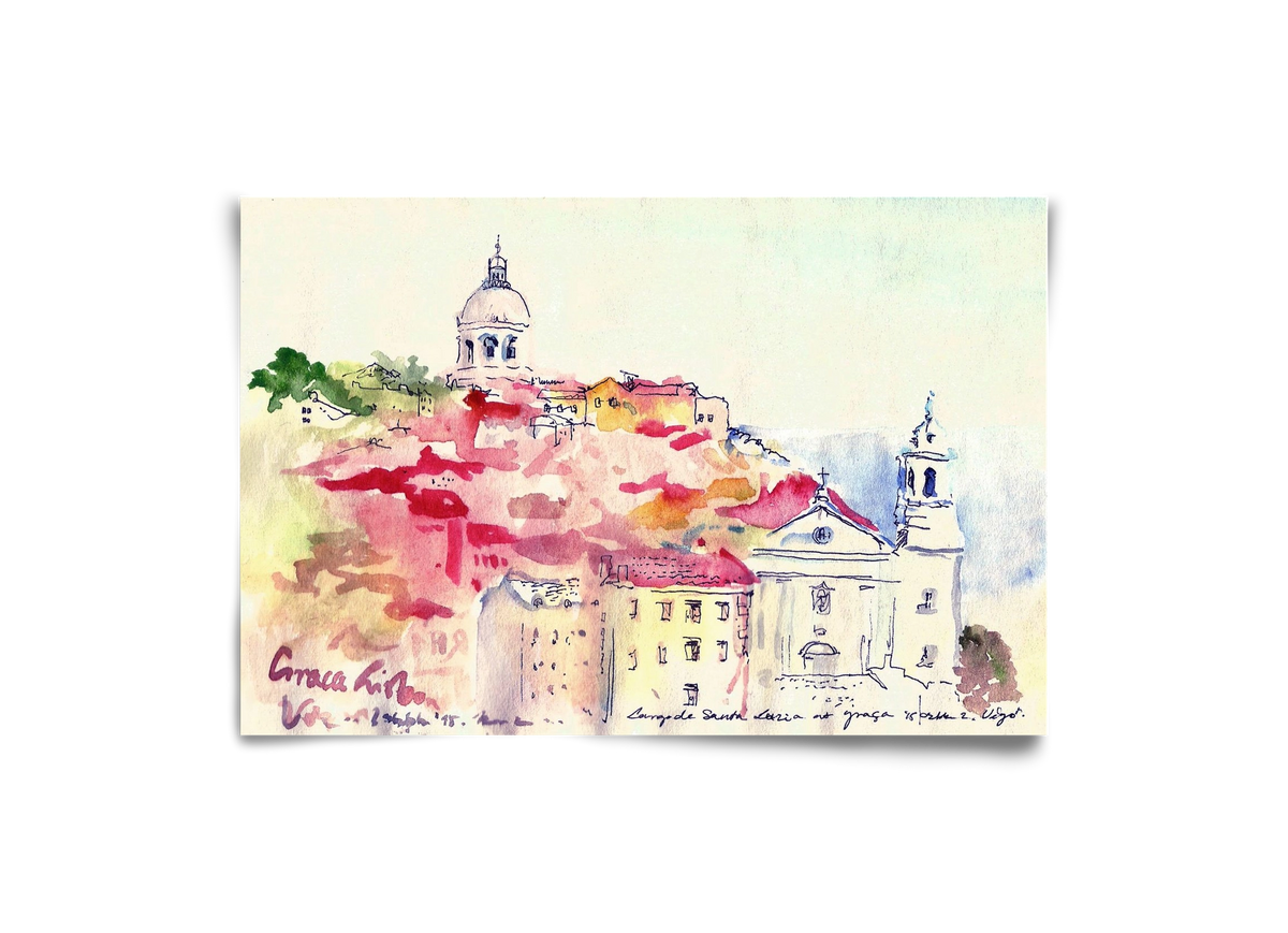 LISBON AQUARELLE NO.19, 30x20 cm, Keret nélkül