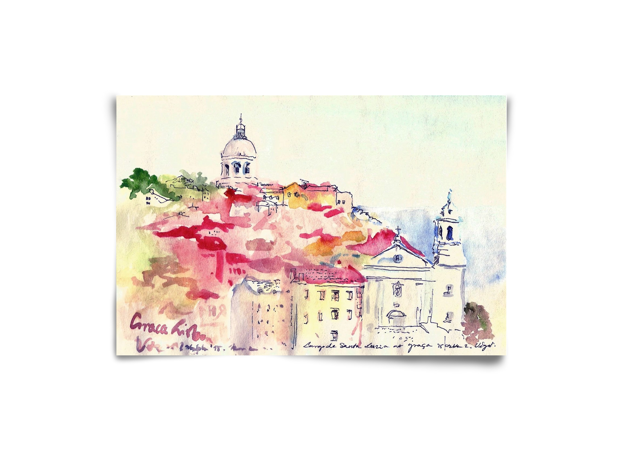 LISBON AQUARELLE NO.19, 30x20 cm, Keret nélkül