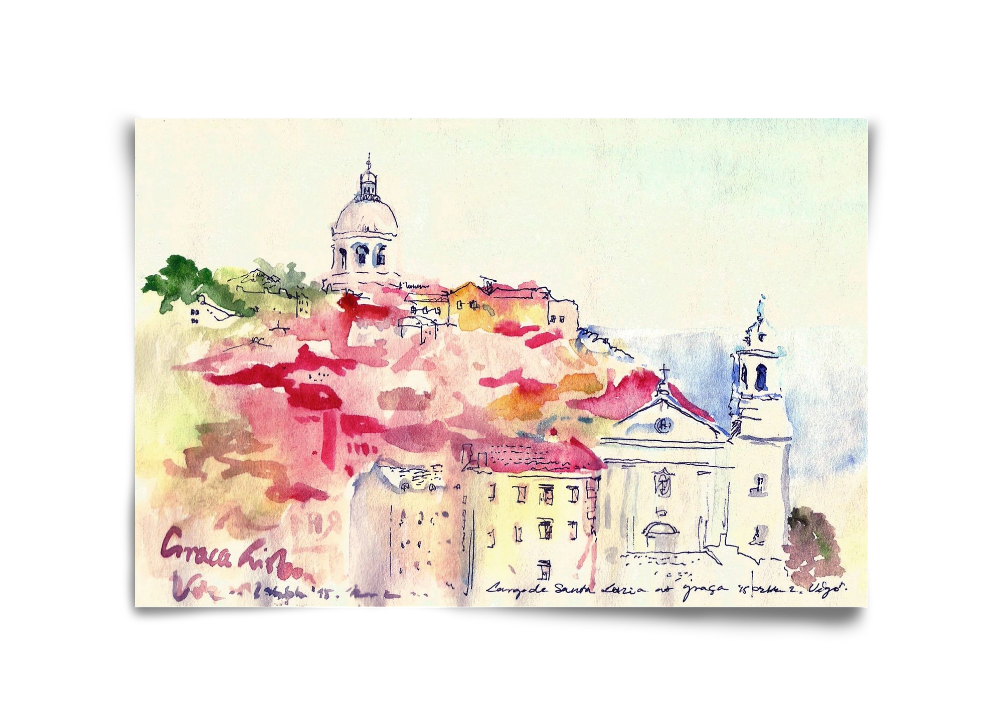 LISBON AQUARELLE NO.19, 45x30 cm, Keret nélkül
