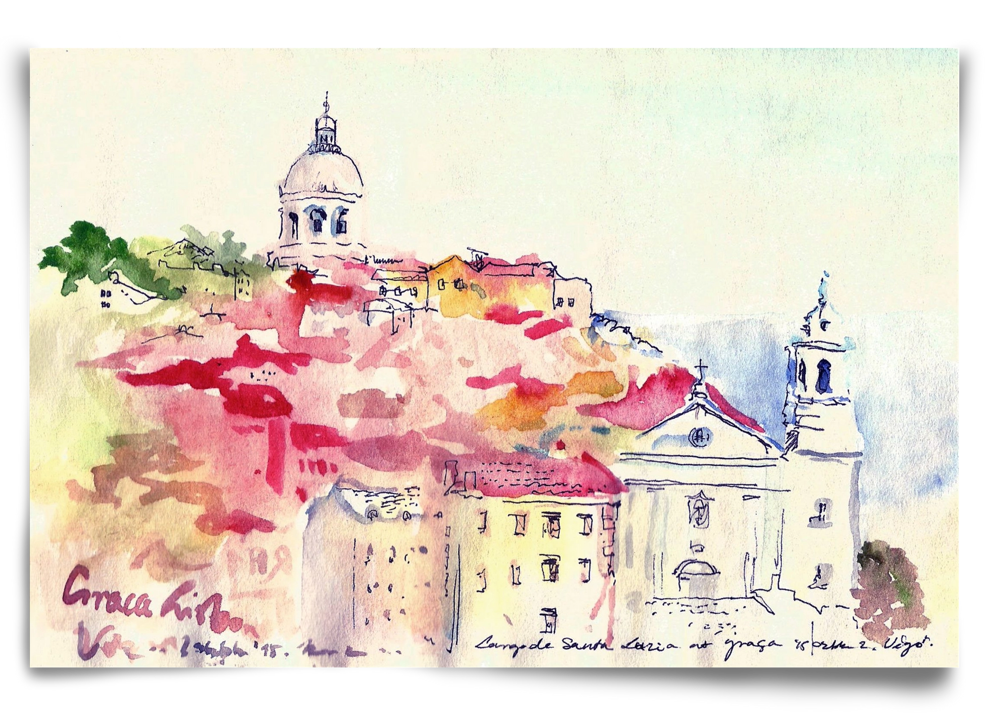 LISBON AQUARELLE NO.19, 90x60 cm, Keret nélkül