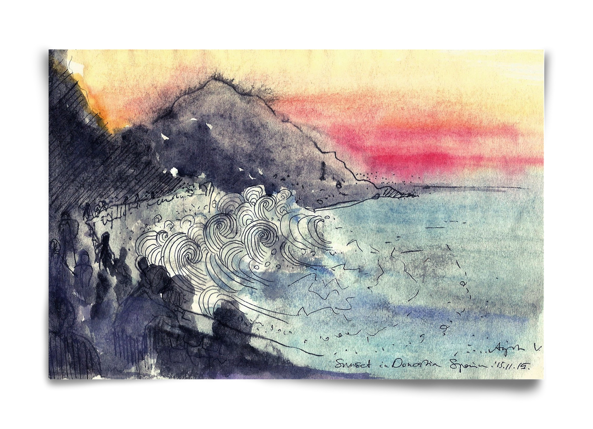 SAN SEBASTIAN AQUARELLE NO.1, 60x40 cm, Keret nélkül