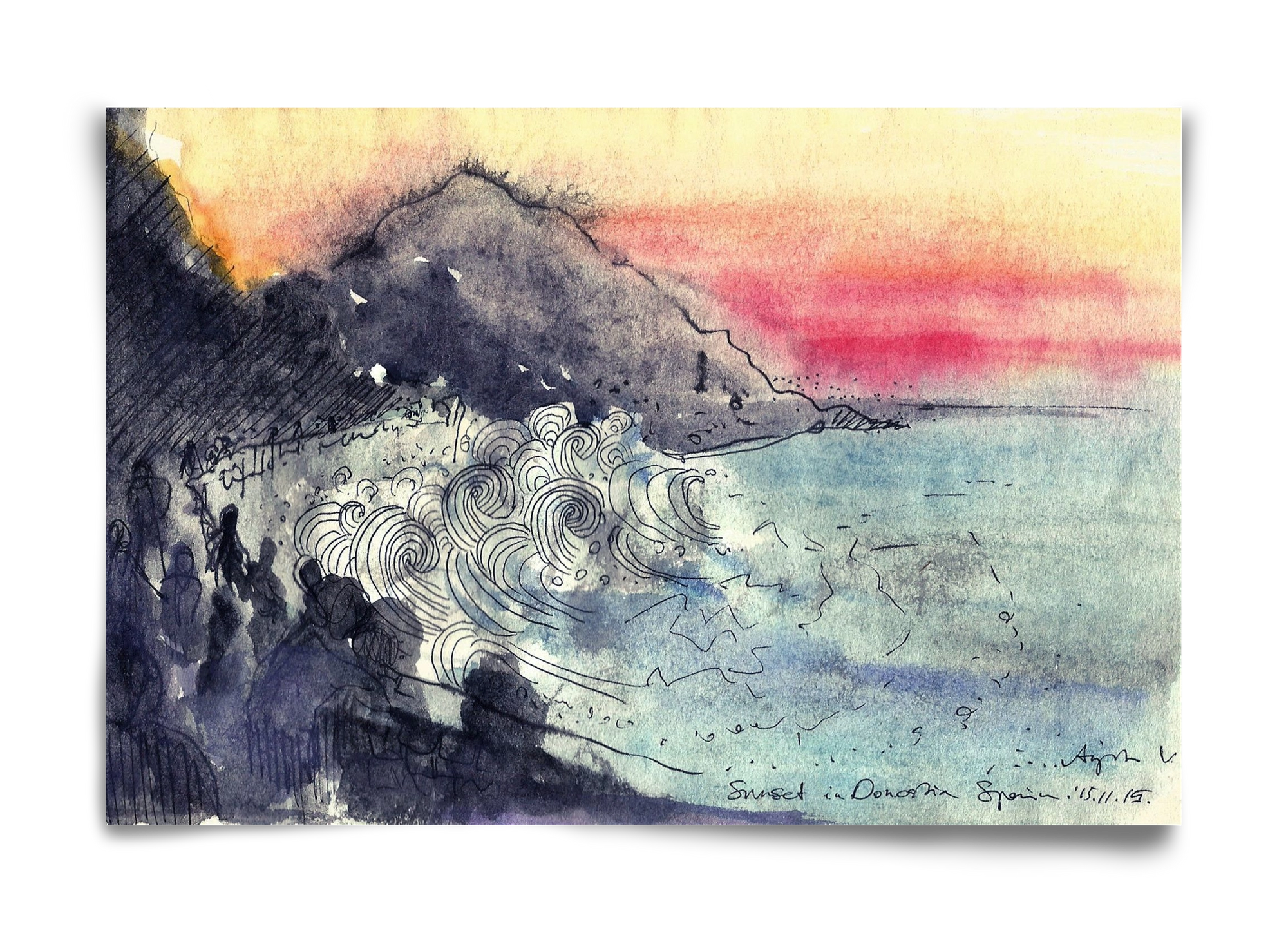 SAN SEBASTIAN AQUARELLE NO.1, 60x40 cm, Keret nélkül