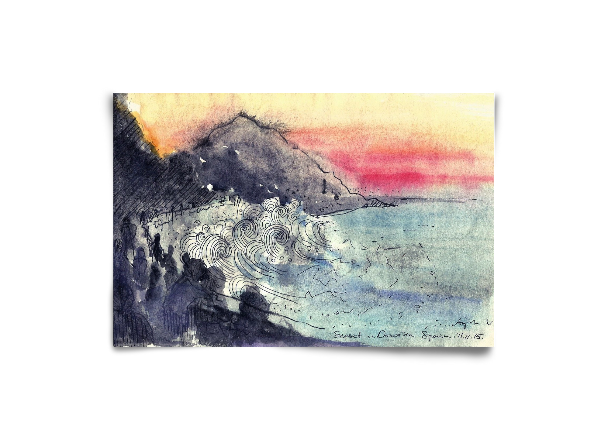 SAN SEBASTIAN AQUARELLE NO.1, 30x20 cm, Keret nélkül