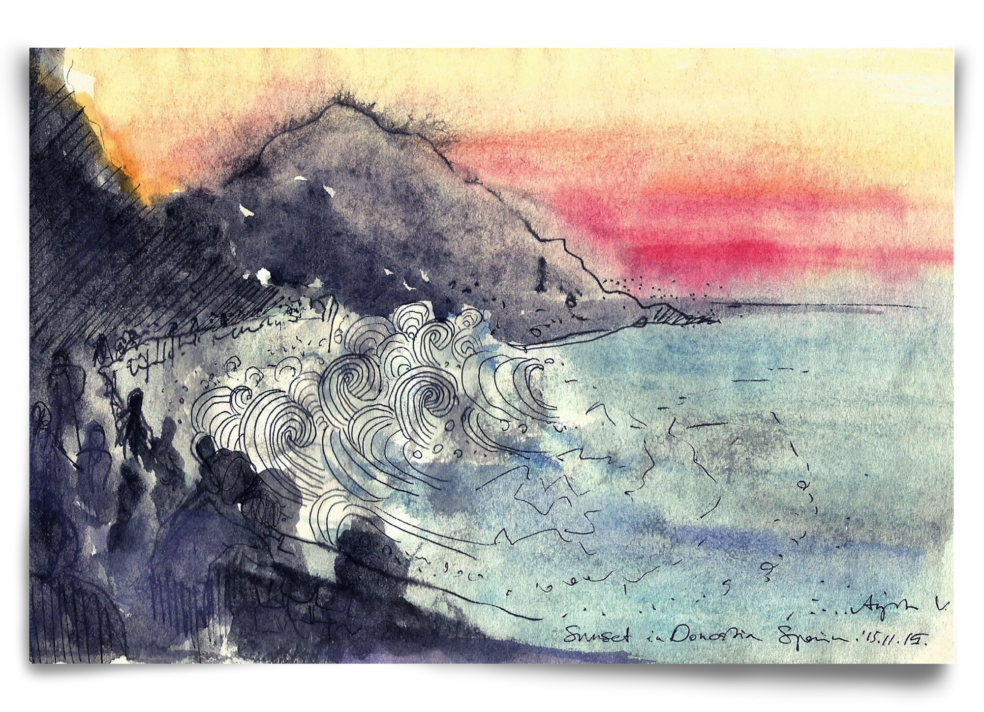SAN SEBASTIAN AQUARELLE NO.1, 90x60 cm, Keret nélkül