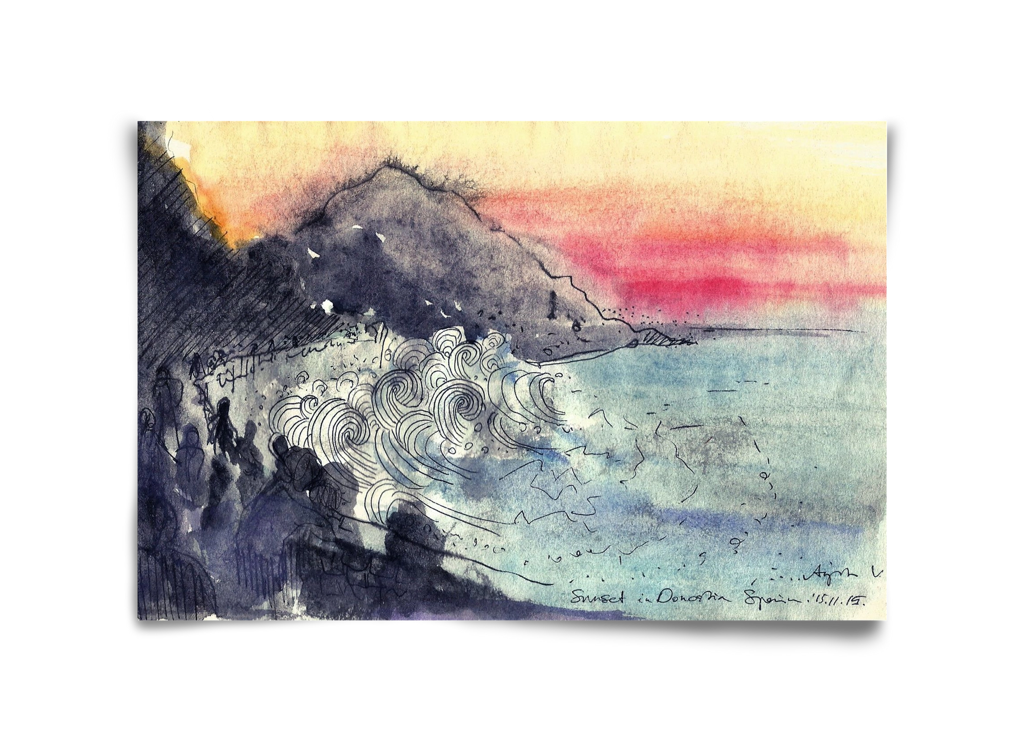 SAN SEBASTIAN AQUARELLE NO.1, 45x30 cm, Keret nélkül