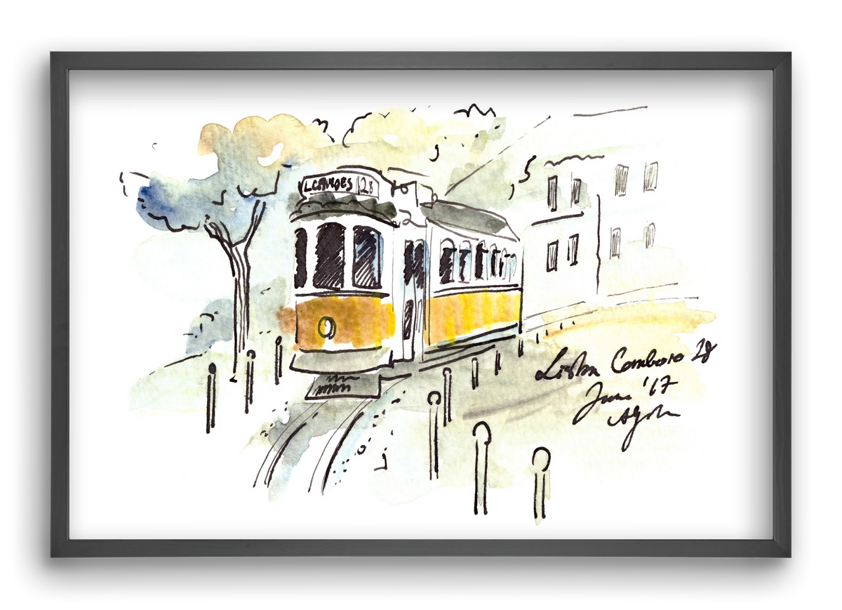 LISBON AQUARELLE NO.22, 60x40 cm (60x40 cm), Fekete keret