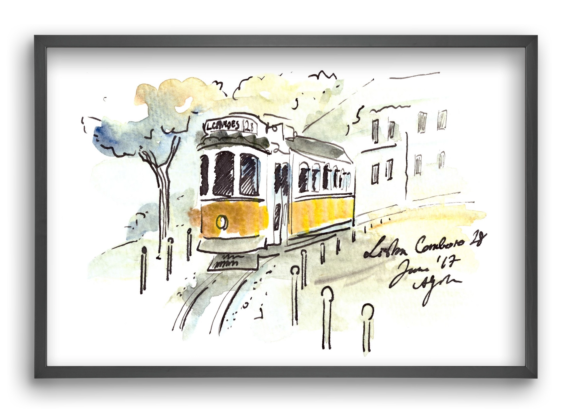 LISBON AQUARELLE NO.22, 60x40 cm (60x40 cm), Fekete keret