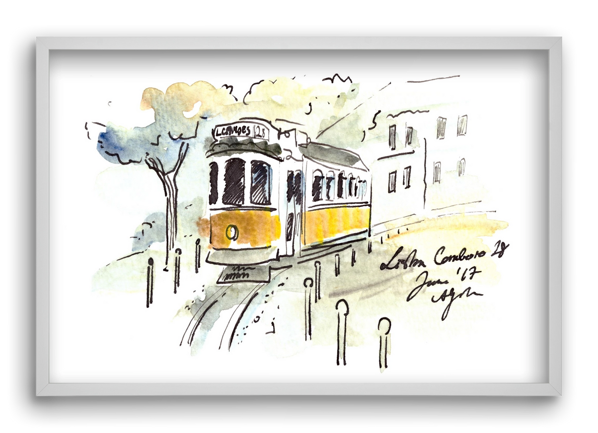 LISBON AQUARELLE NO.22, 60x40 cm (60x40 cm), Fehér keret