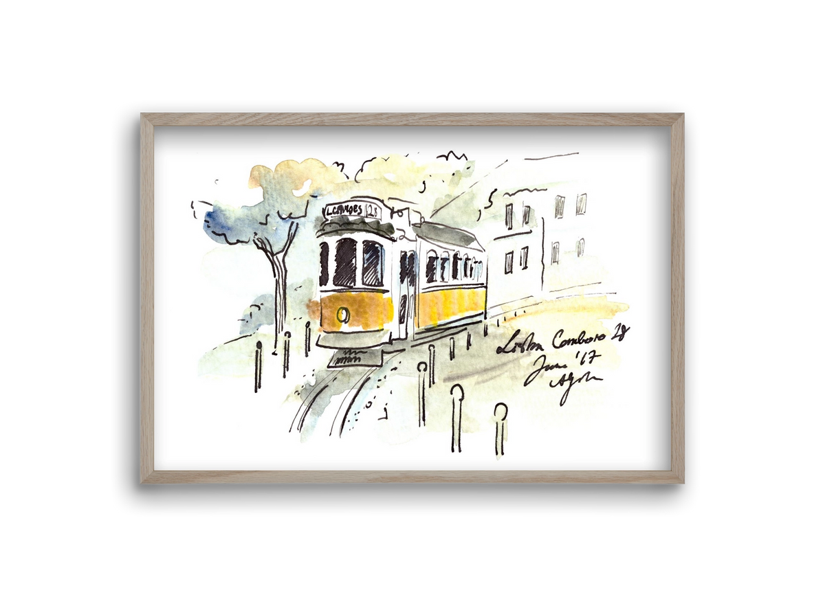 LISBON AQUARELLE NO.22, 30x20 cm (30x20 cm), Tölgy keret