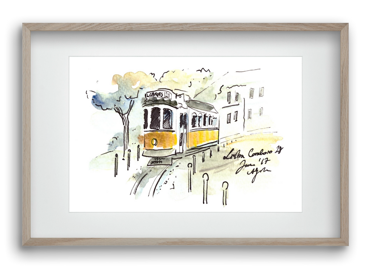 LISBON AQUARELLE NO.22, 60x40 cm (45x30 cm), Tölgy keret, paszpartuval