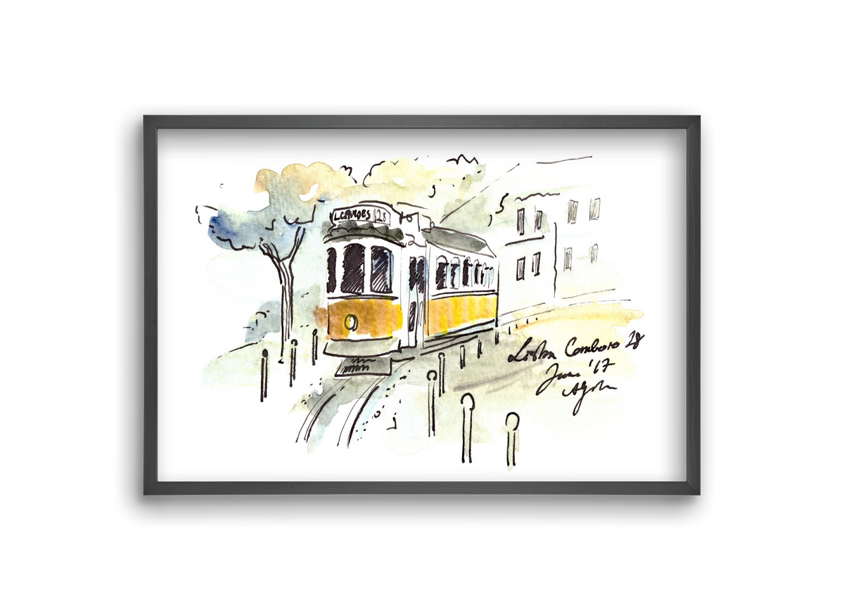 LISBON AQUARELLE NO.22, 30x20 cm (30x20 cm), Fekete keret