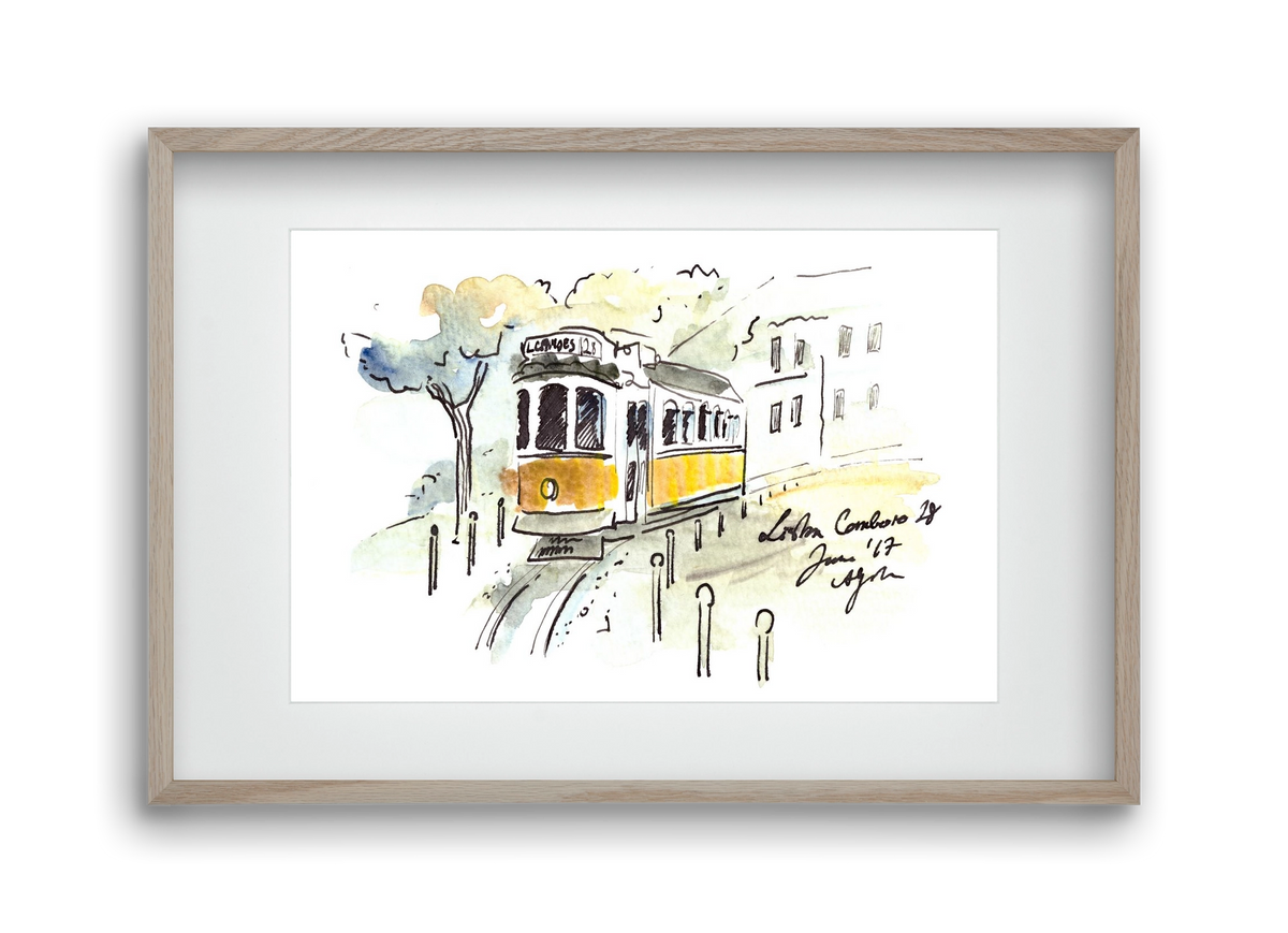 LISBON AQUARELLE NO.22, 45x30 cm (30x20 cm), Tölgy keret, paszpartuval