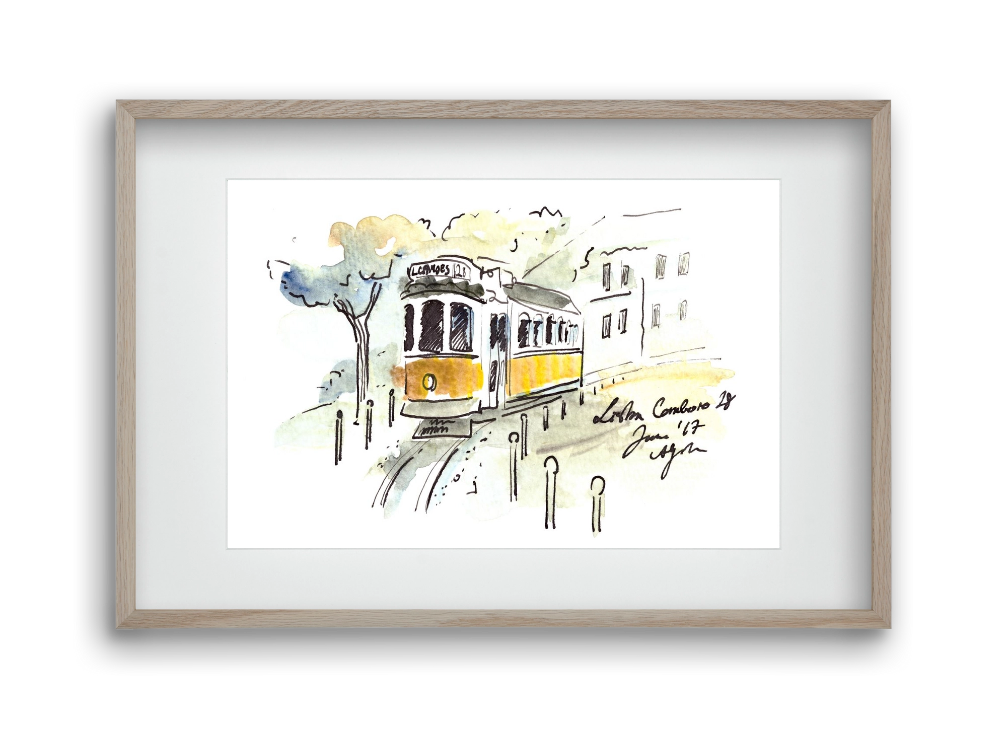 LISBON AQUARELLE NO.22, 45x30 cm (30x20 cm), Tölgy keret, paszpartuval