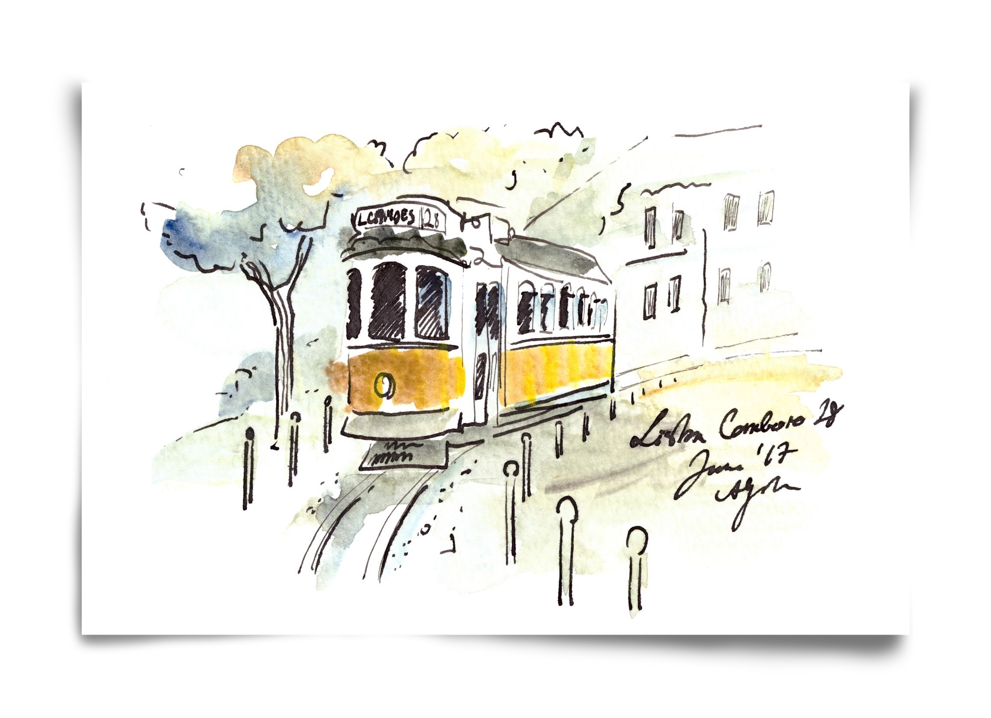 LISBON AQUARELLE NO.22, 60x40 cm, Keret nélkül