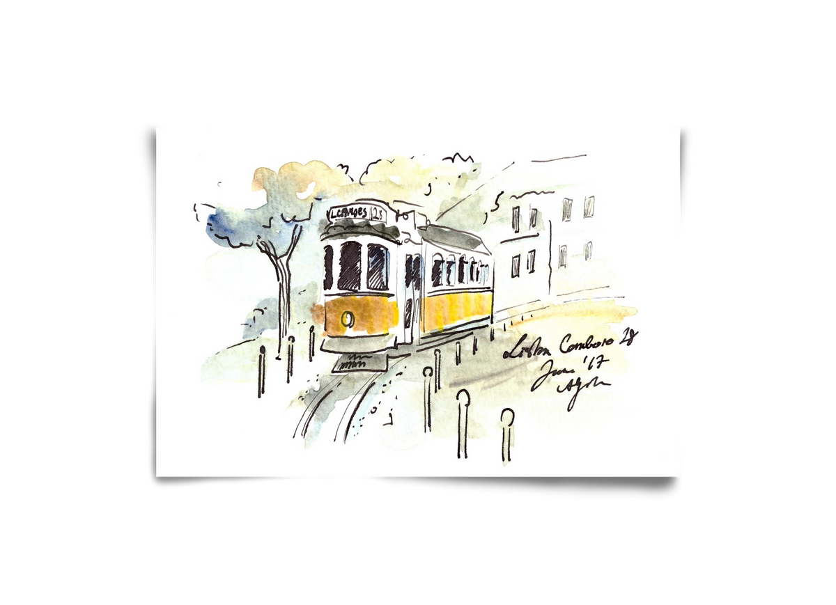 LISBON AQUARELLE NO.22, 30x20 cm, Keret nélkül