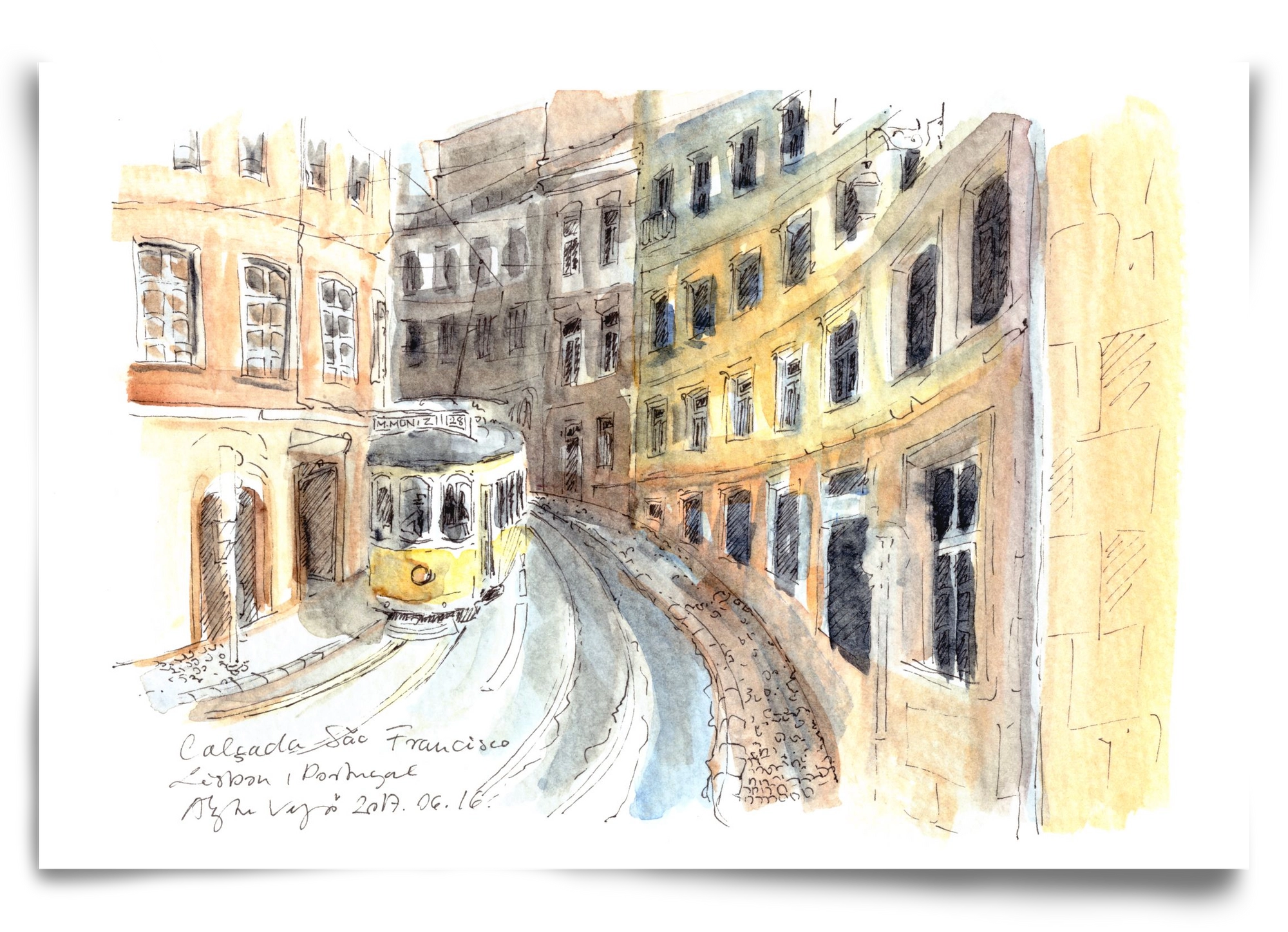 LISBON AQUARELLE NO.21, 90x60 cm, Keret nélkül