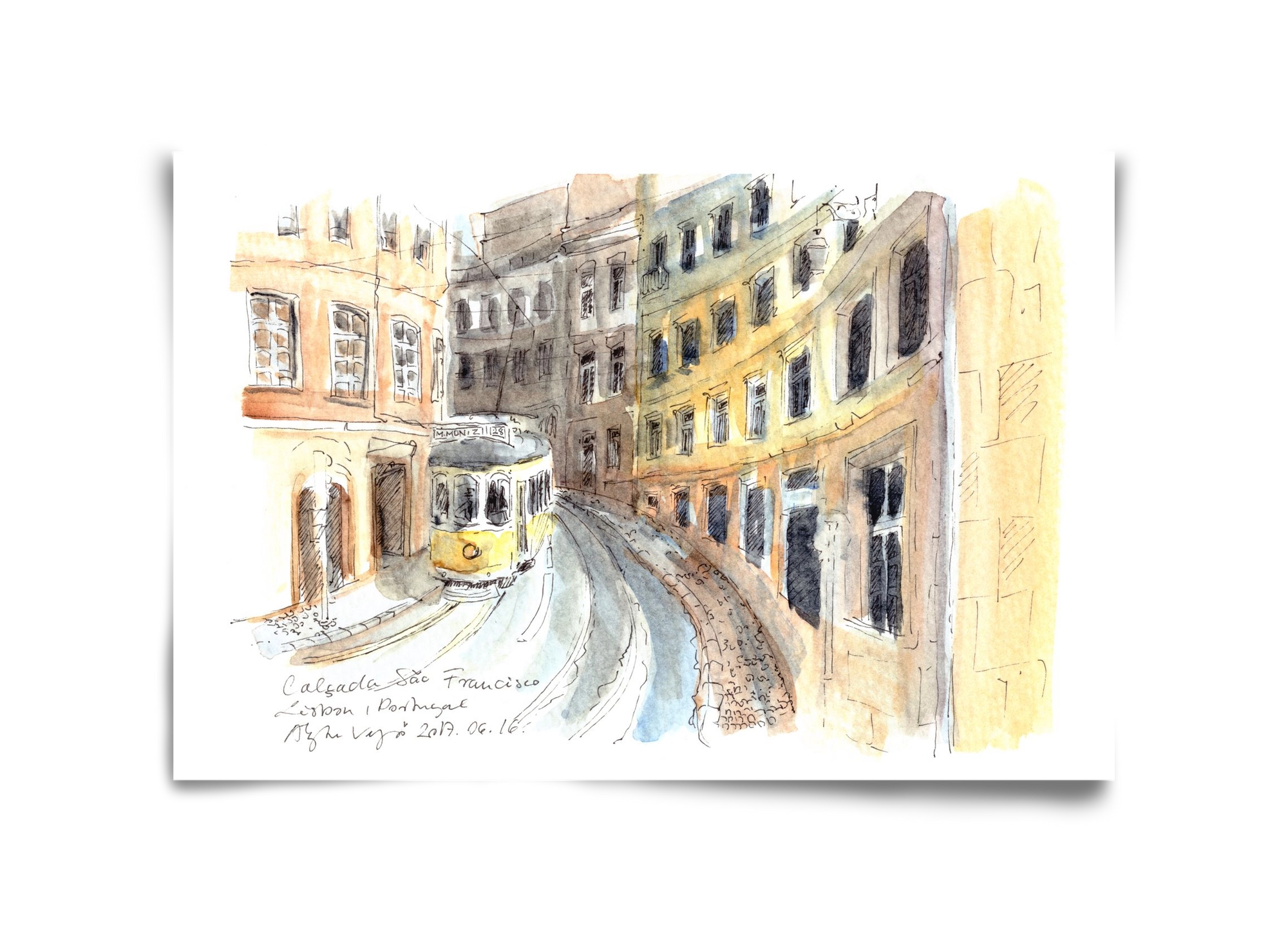 LISBON AQUARELLE NO.21, 45x30 cm, Keret nélkül
