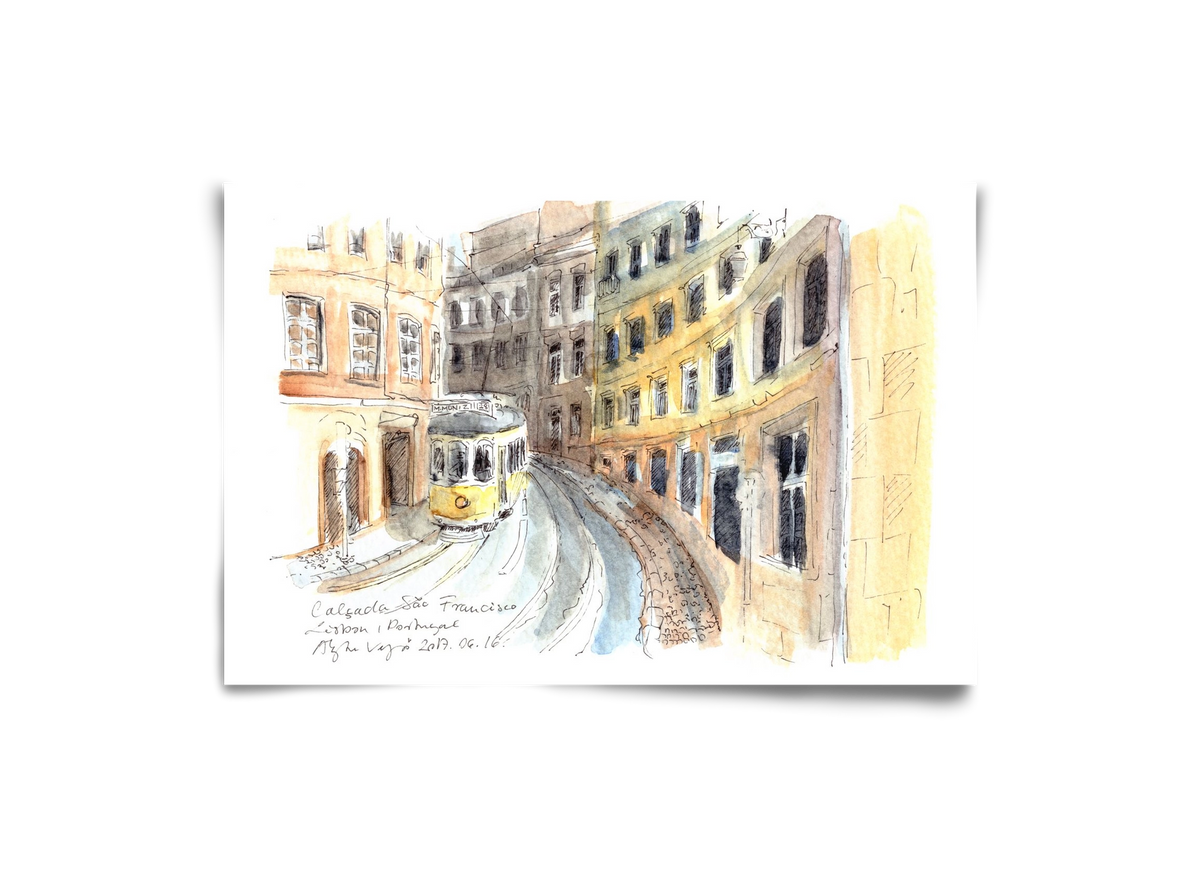 LISBON AQUARELLE NO.21, 30x20 cm, Keret nélkül