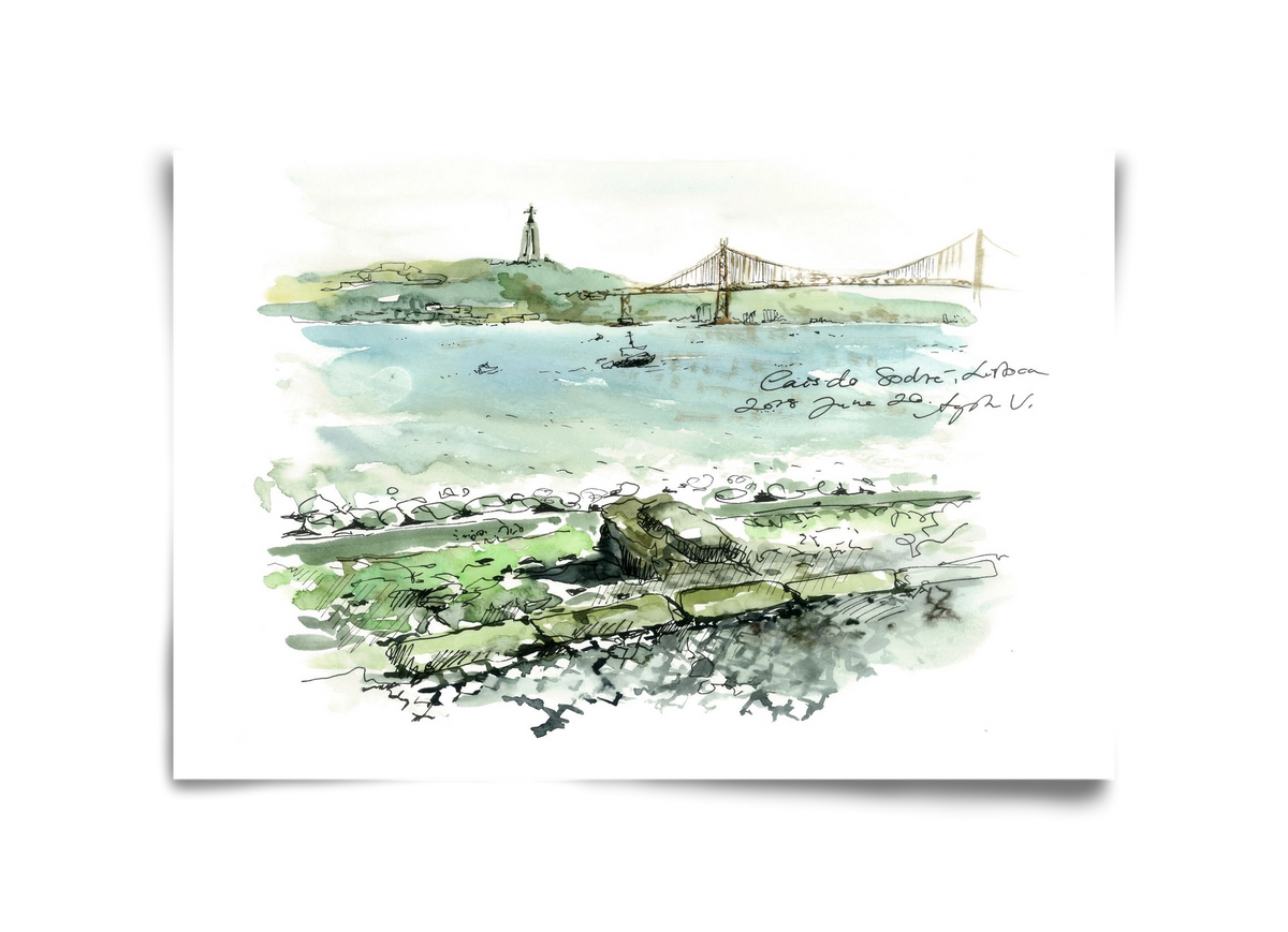 LISBON AQUARELLE NO.23, 45x30 cm, Keret nélkül