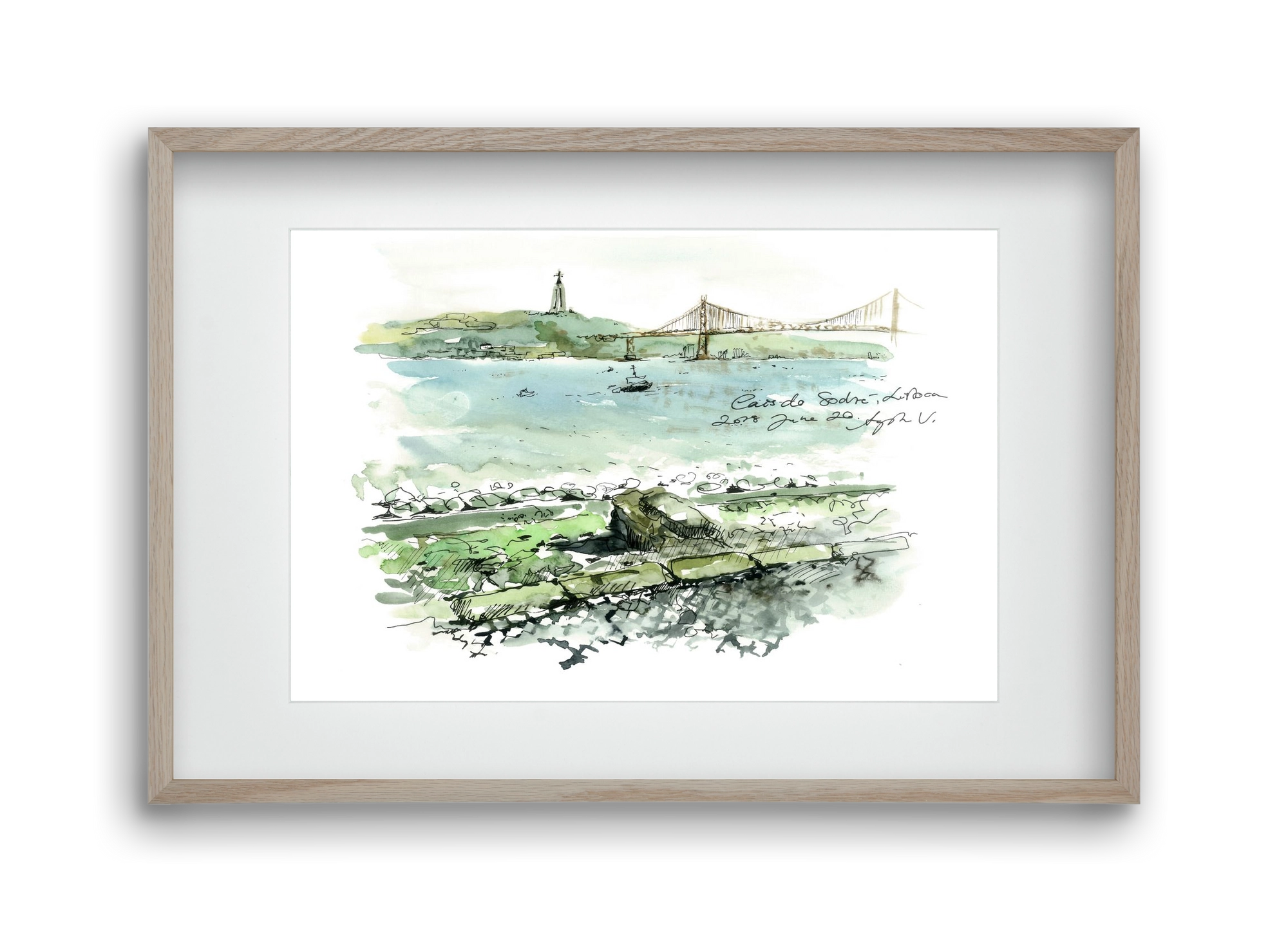 LISBON AQUARELLE NO.23, 45x30 cm (30x20 cm), Tölgy keret, paszpartuval