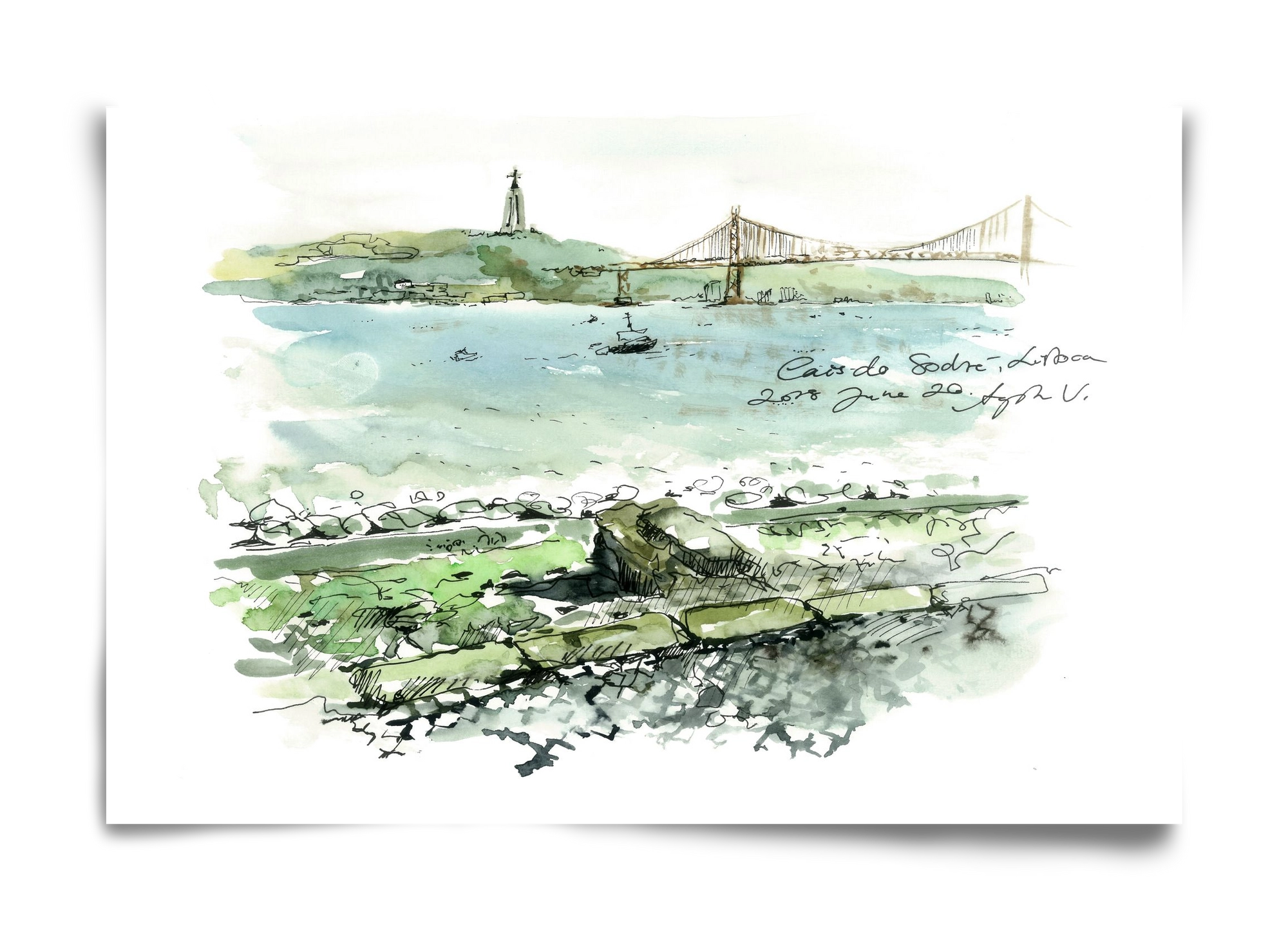 LISBON AQUARELLE NO.23, 60x40 cm, Keret nélkül