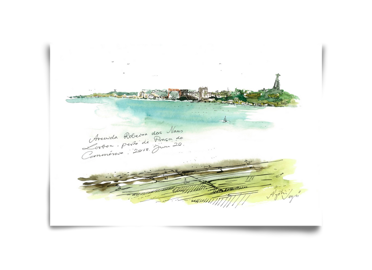 LISBON AQUARELLE NO.24, 45x30 cm, Keret nélkül