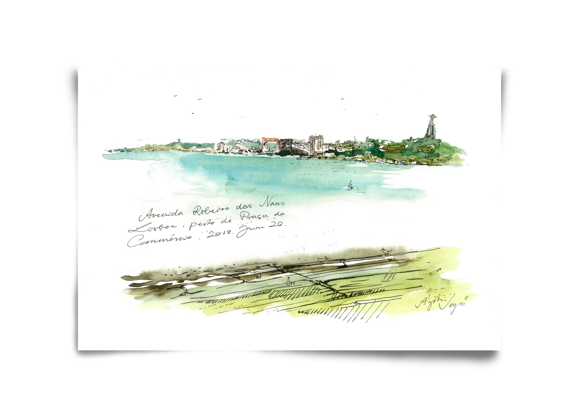 LISBON AQUARELLE NO.24, 45x30 cm, Keret nélkül