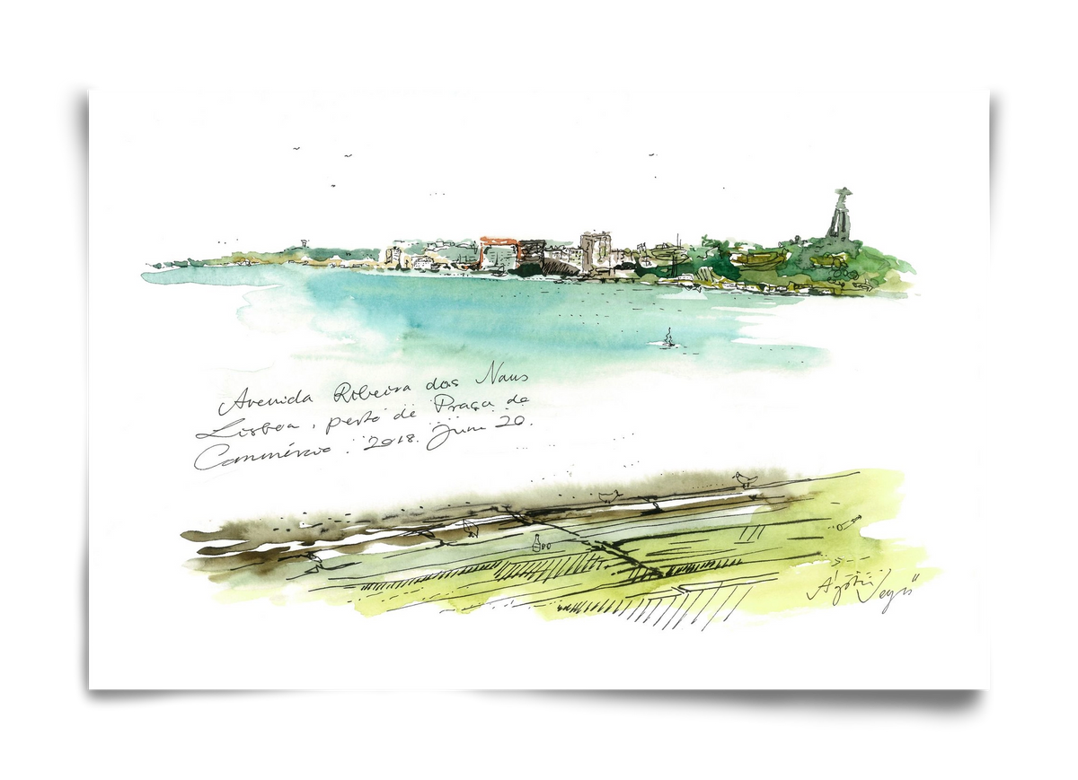 LISBON AQUARELLE NO.24, 60x40 cm, Keret nélkül