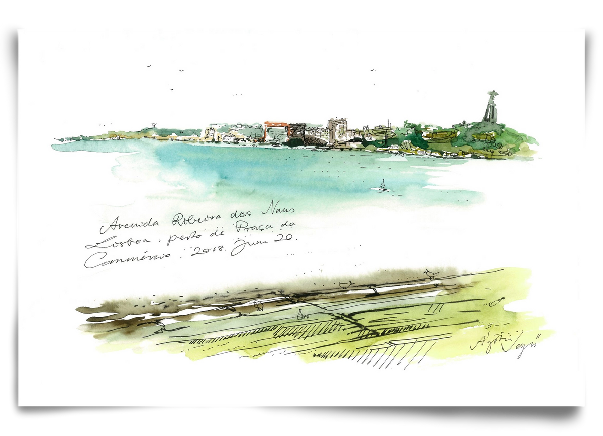 LISBON AQUARELLE NO.24, 90x60 cm, Keret nélkül