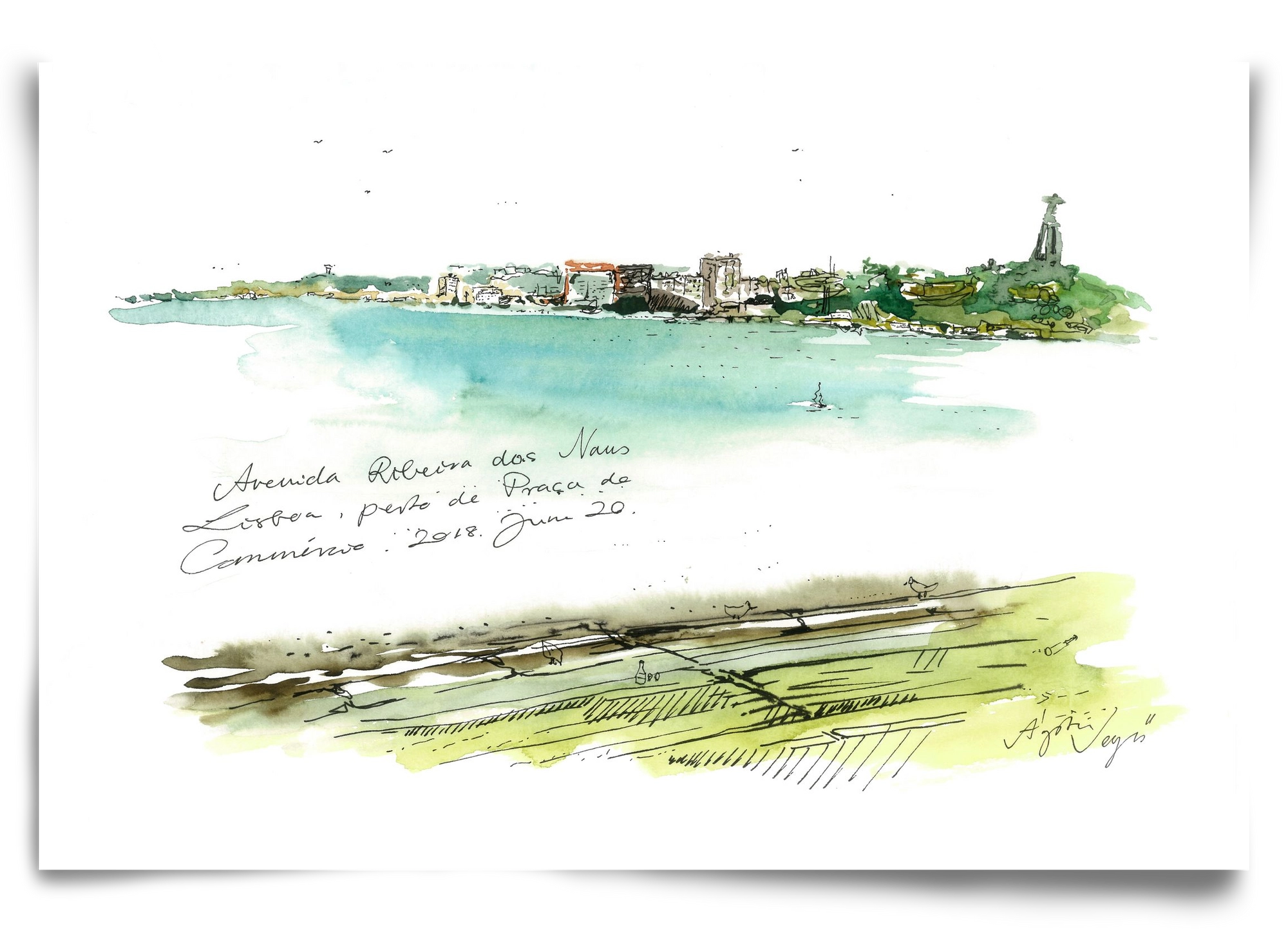 LISBON AQUARELLE NO.24, 90x60 cm, Keret nélkül