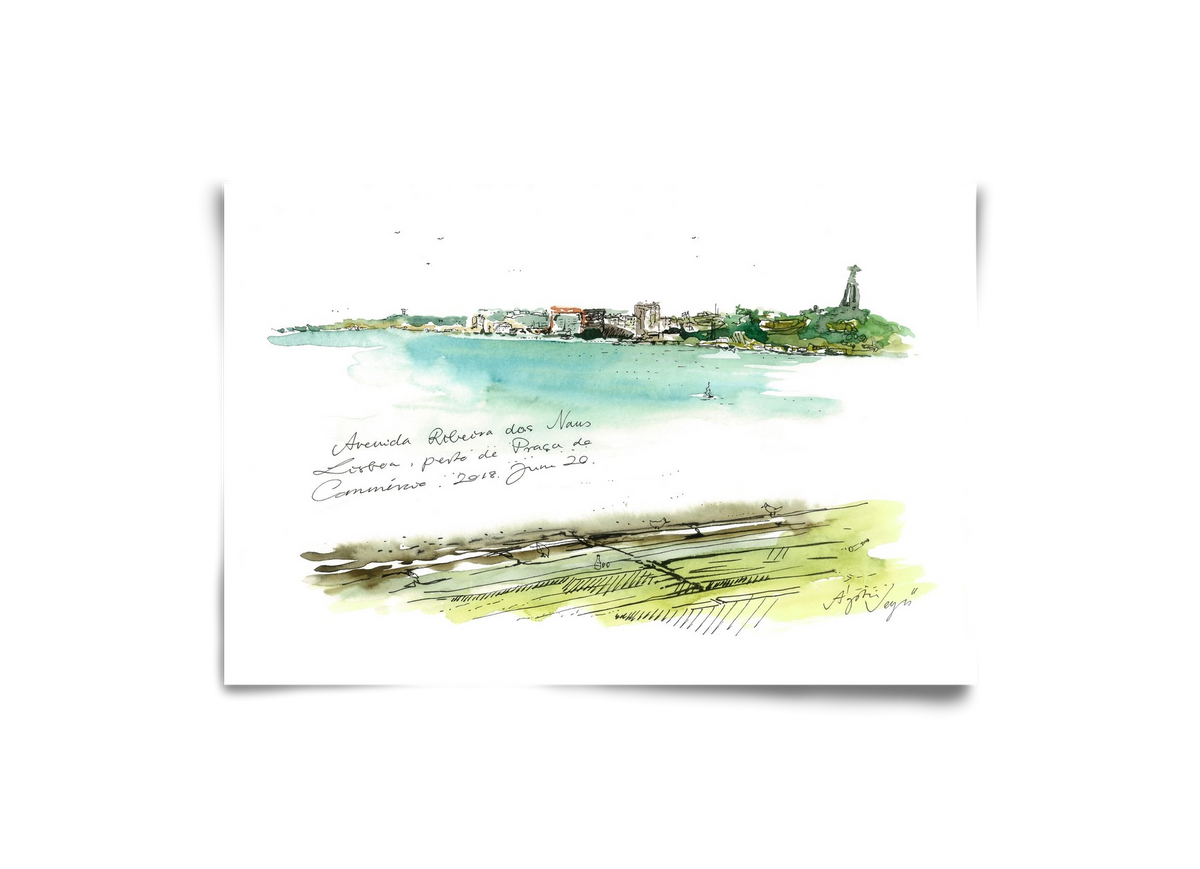 LISBON AQUARELLE NO.24, 30x20 cm, Keret nélkül