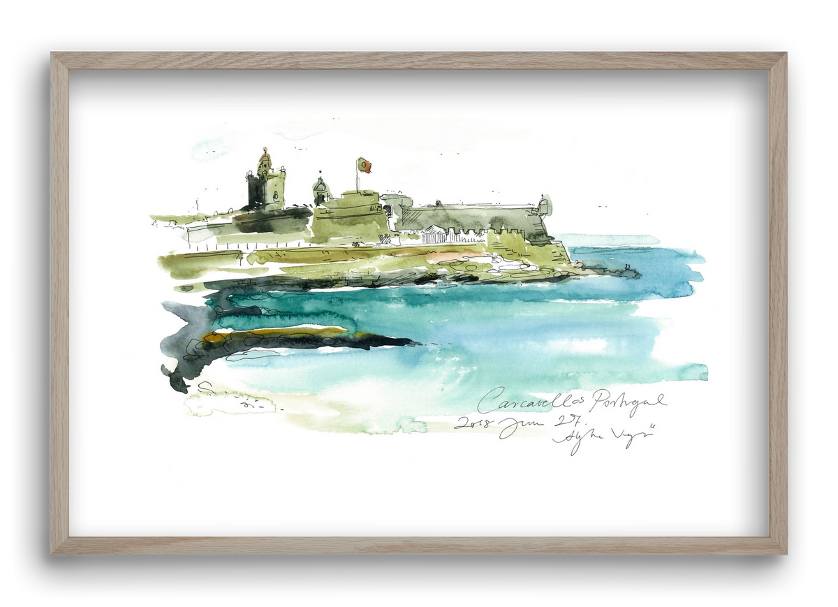 LISBON AQUARELLE NO.25, 60x40 cm (60x40 cm), Tölgy keret