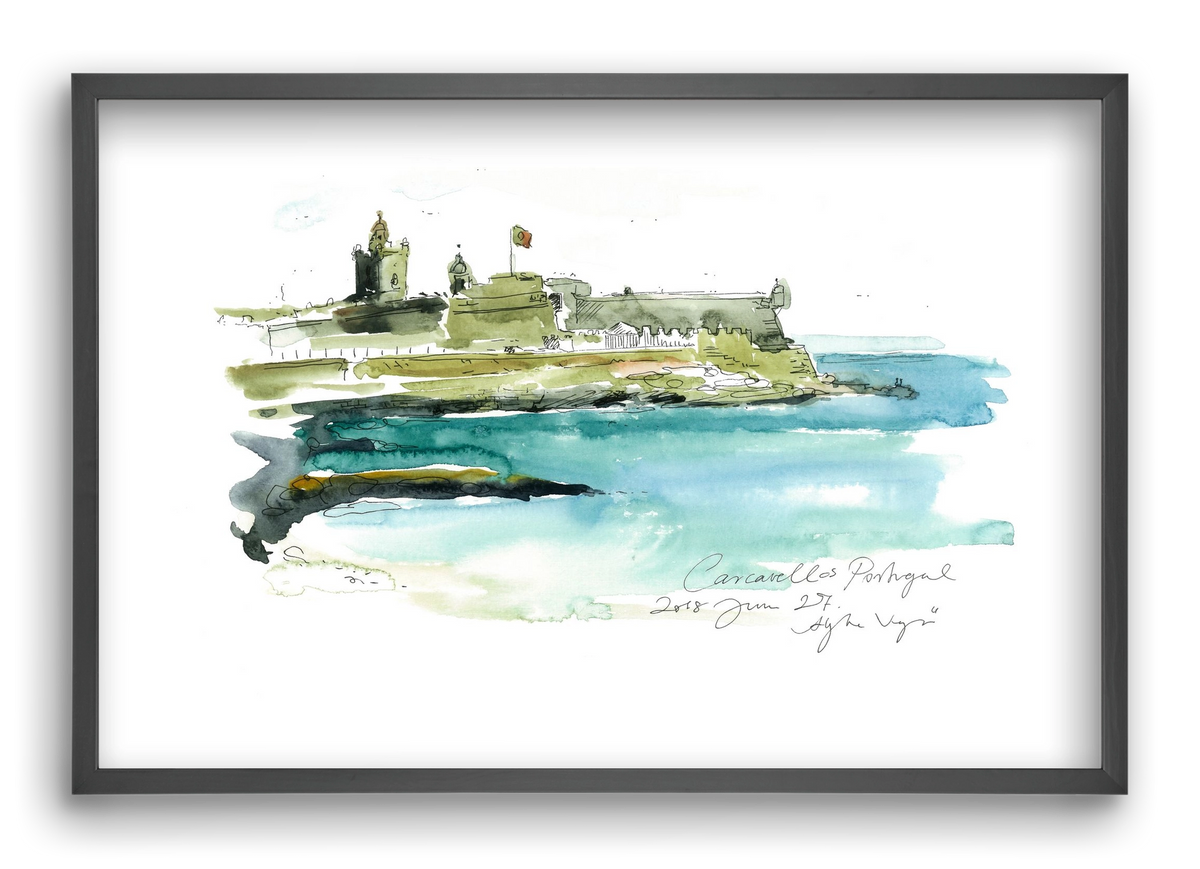 LISBON AQUARELLE NO.25, 60x40 cm (60x40 cm), Fekete keret