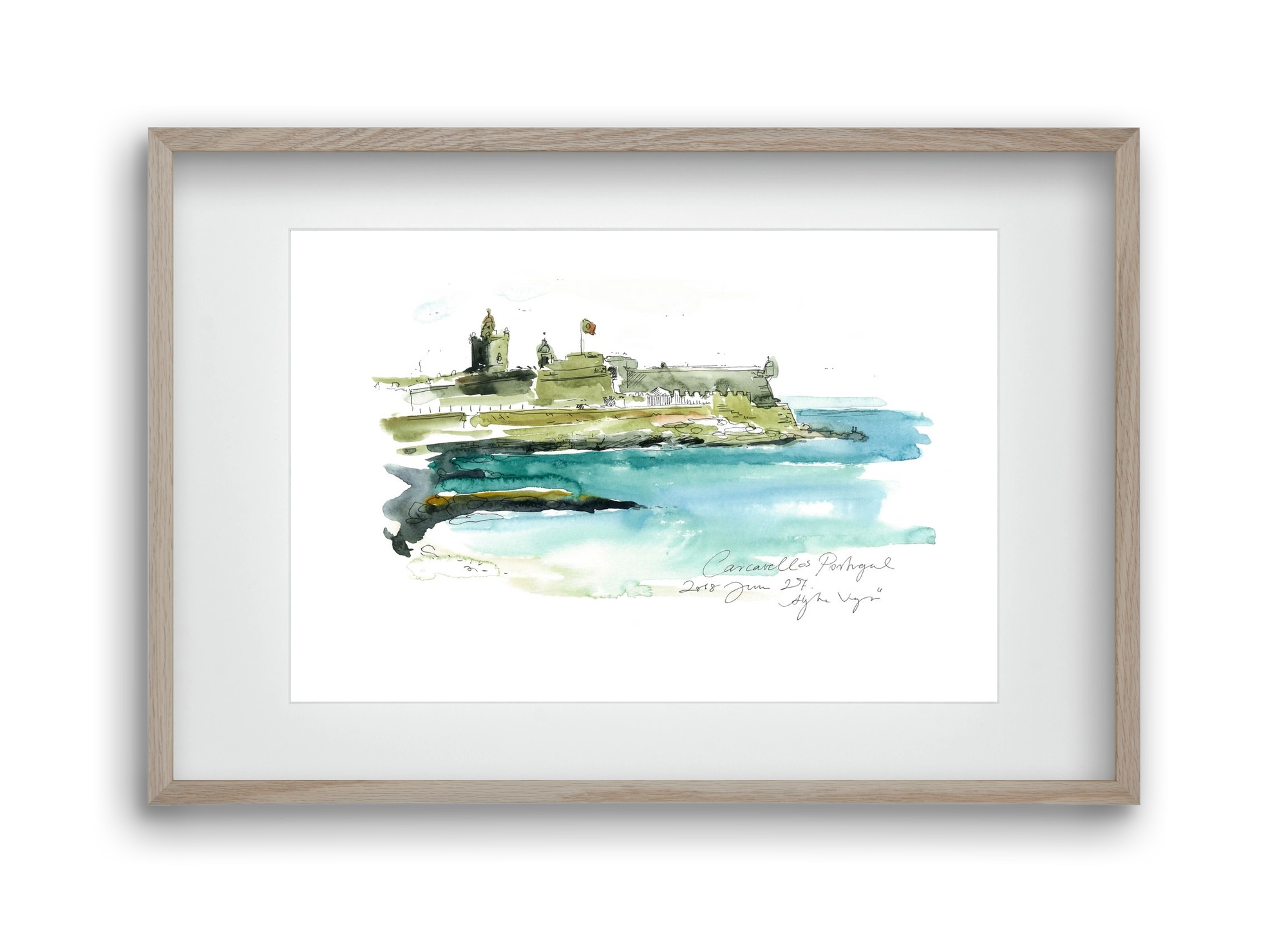 LISBON AQUARELLE NO.25, 45x30 cm (30x20 cm), Tölgy keret, paszpartuval