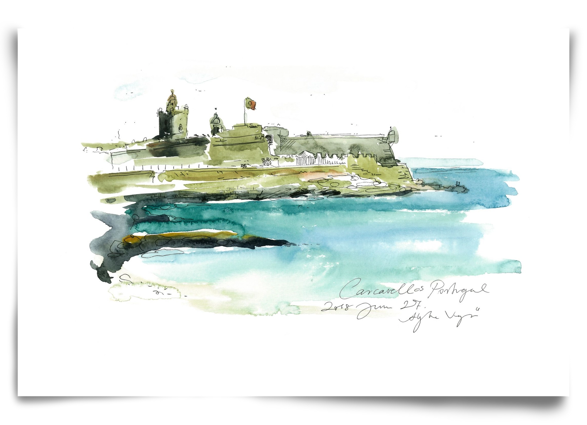 LISBON AQUARELLE NO.25, 90x60 cm, Keret nélkül