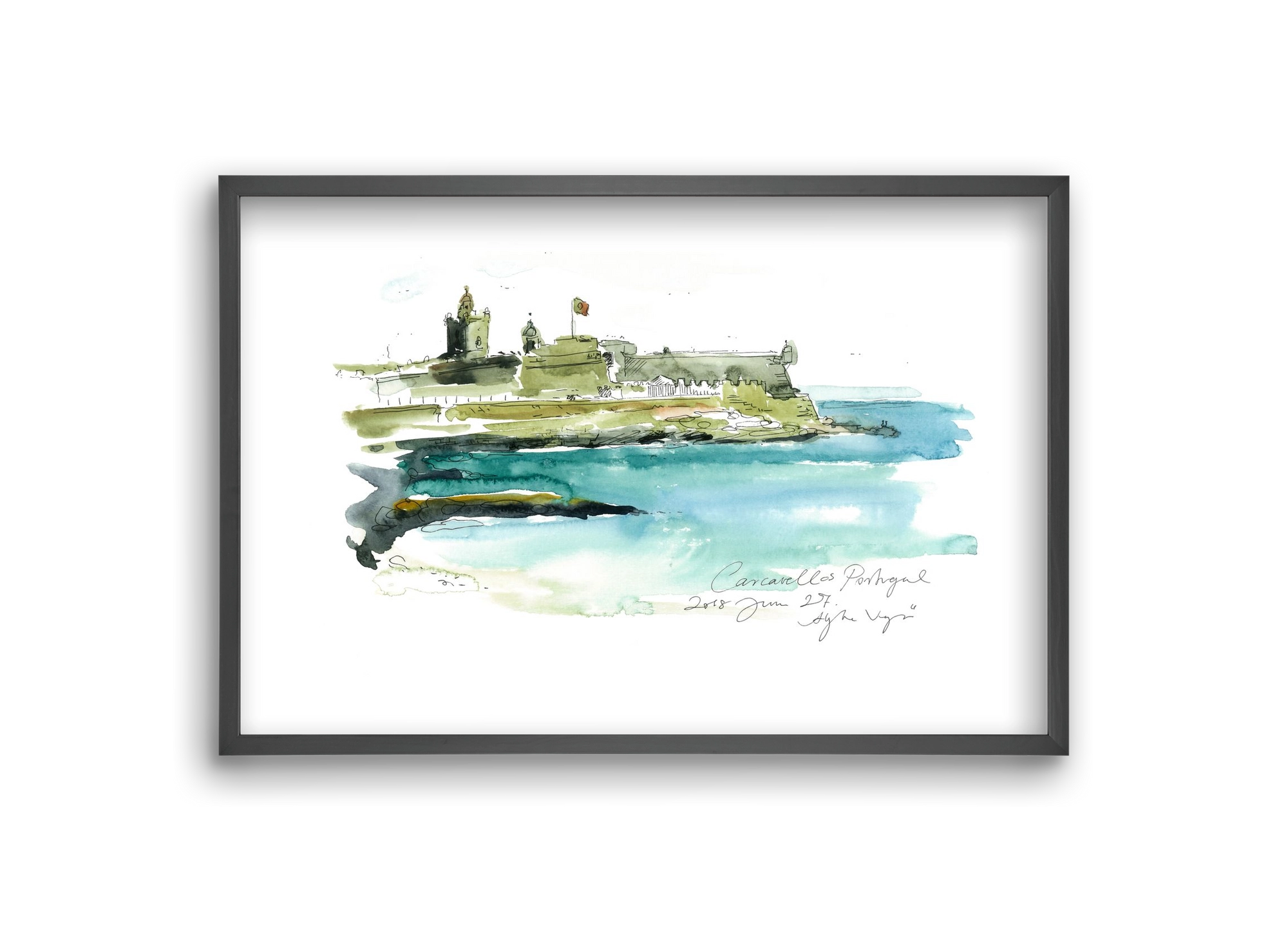 LISBON AQUARELLE NO.25, 30x20 cm (30x20 cm), Fekete keret