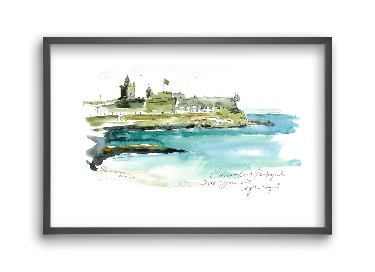 LISBON AQUARELLE NO.25, 45x30 cm (45x30 cm), Fekete keret
