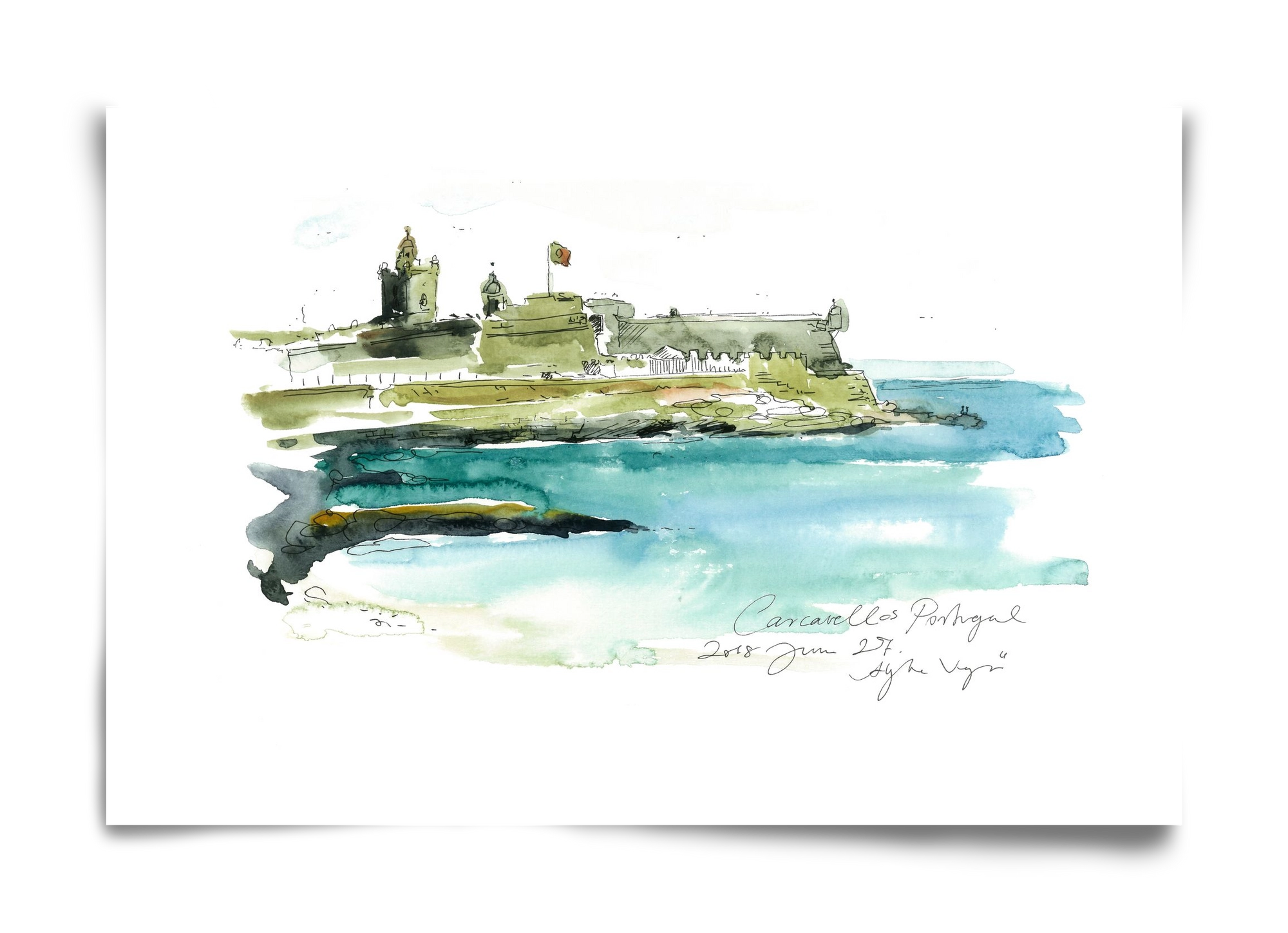 LISBON AQUARELLE NO.25, 60x40 cm, Keret nélkül