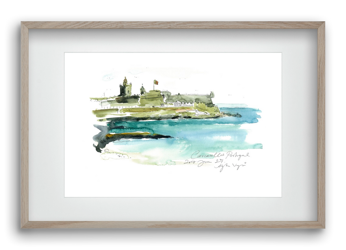 LISBON AQUARELLE NO.25, 60x40 cm (45x30 cm), Tölgy keret, paszpartuval