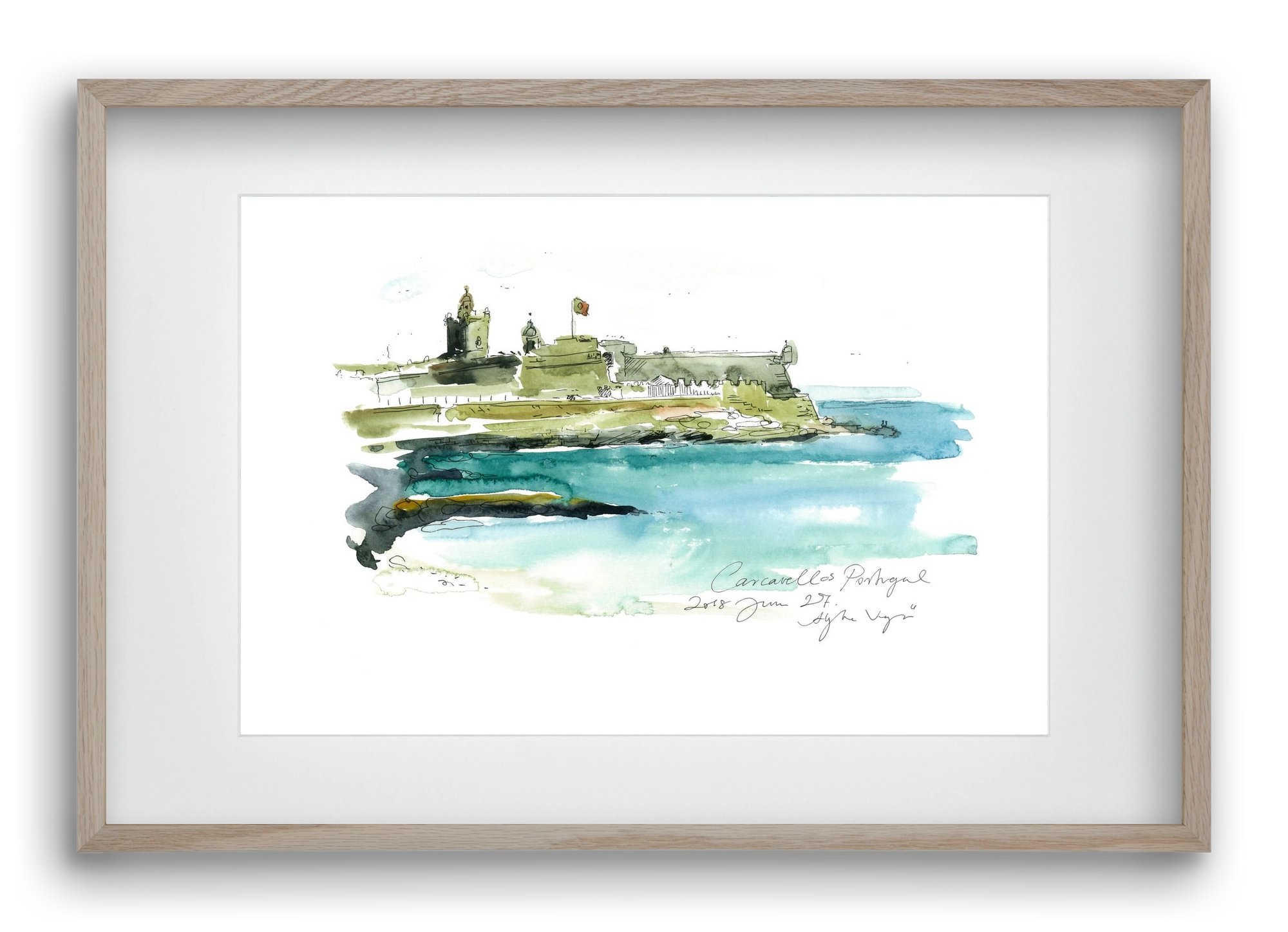 LISBON AQUARELLE NO.25, 60x40 cm (45x30 cm), Tölgy keret, paszpartuval