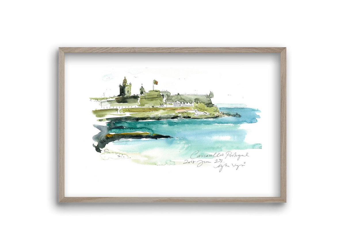 LISBON AQUARELLE NO.25, 30x20 cm (30x20 cm), Tölgy keret