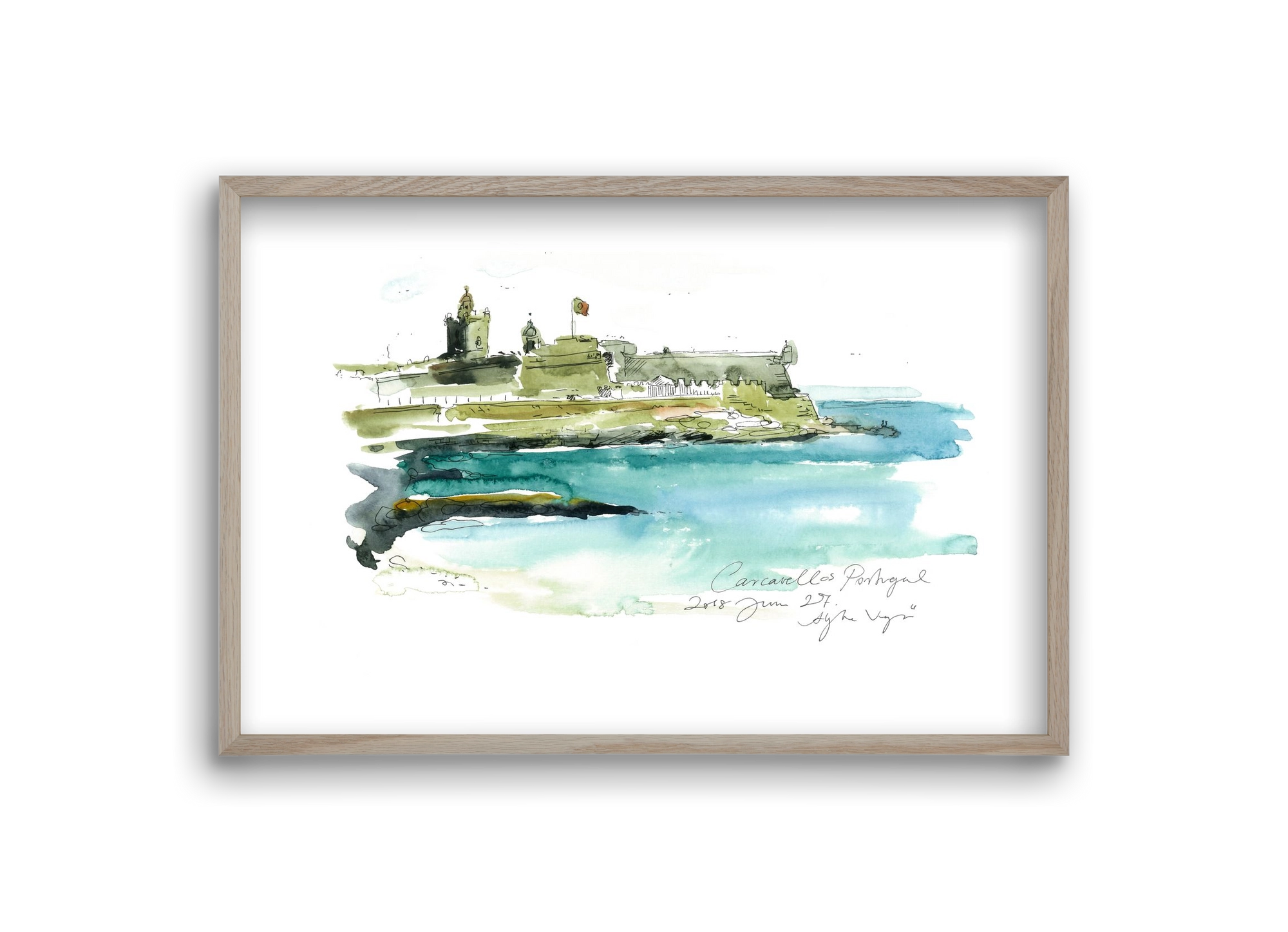 LISBON AQUARELLE NO.25, 30x20 cm (30x20 cm), Tölgy keret