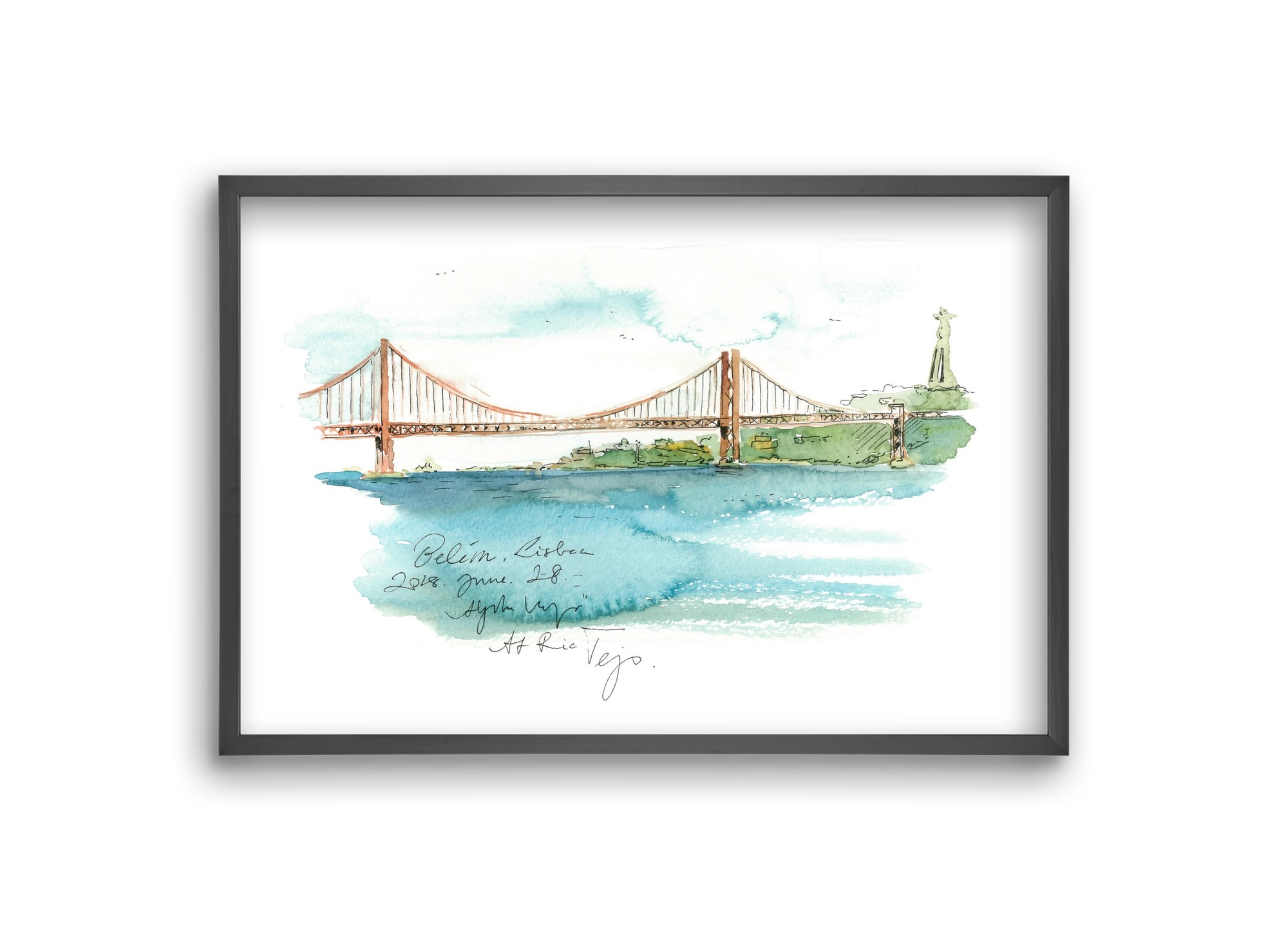 LISBON AQUARELLE NO.26, 30x20 cm (30x20 cm), Fekete keret