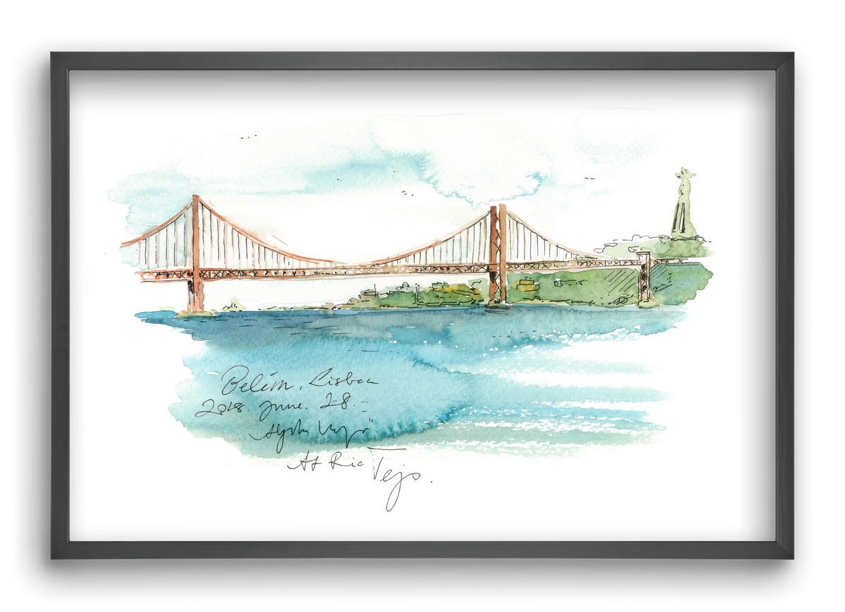 LISBON AQUARELLE NO.26, 60x40 cm (60x40 cm), Fekete keret