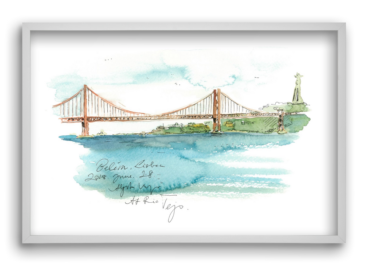 LISBON AQUARELLE NO.26, 60x40 cm (60x40 cm), Fehér keret