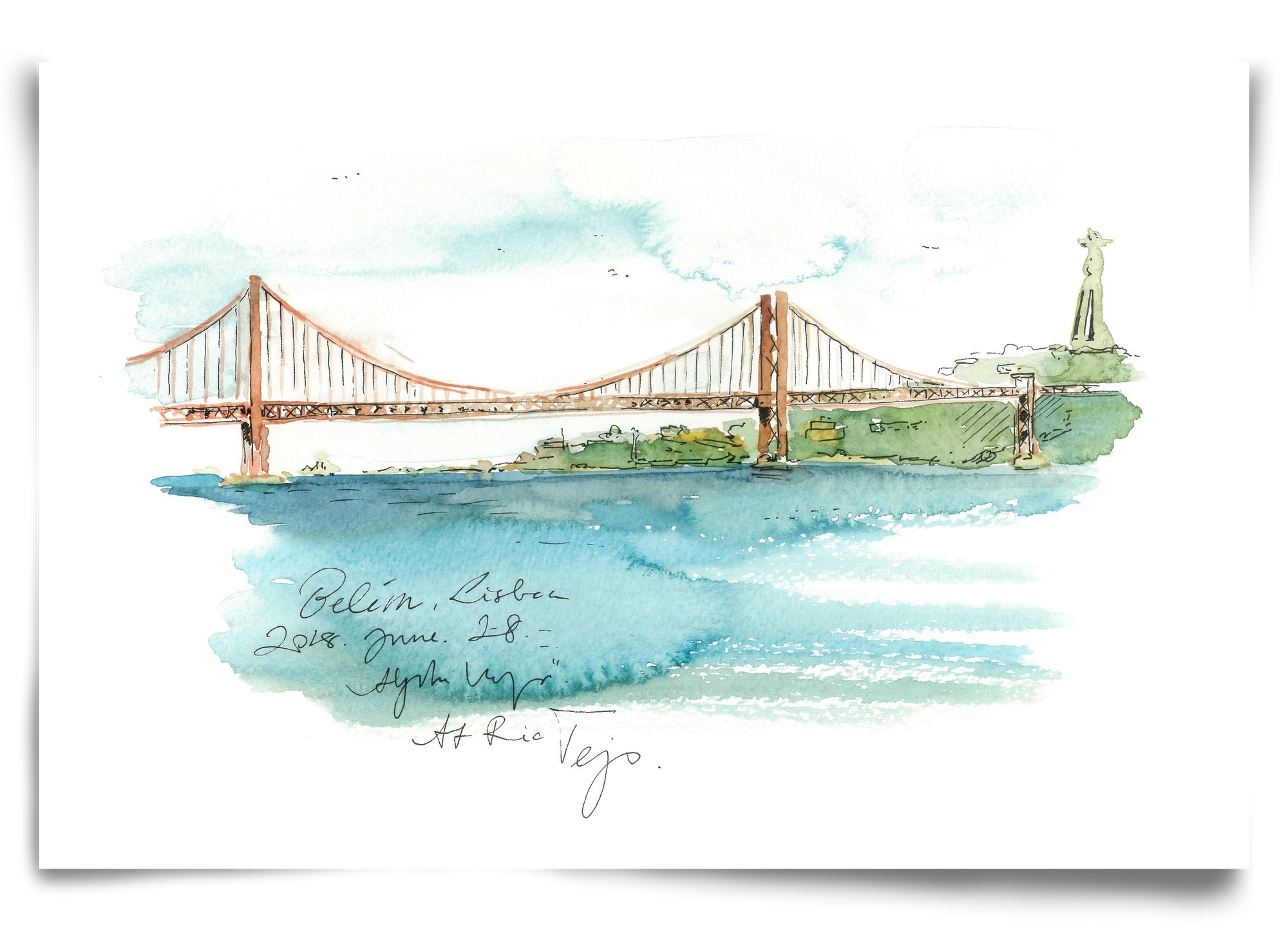 LISBON AQUARELLE NO.26, 90x60 cm, Keret nélkül