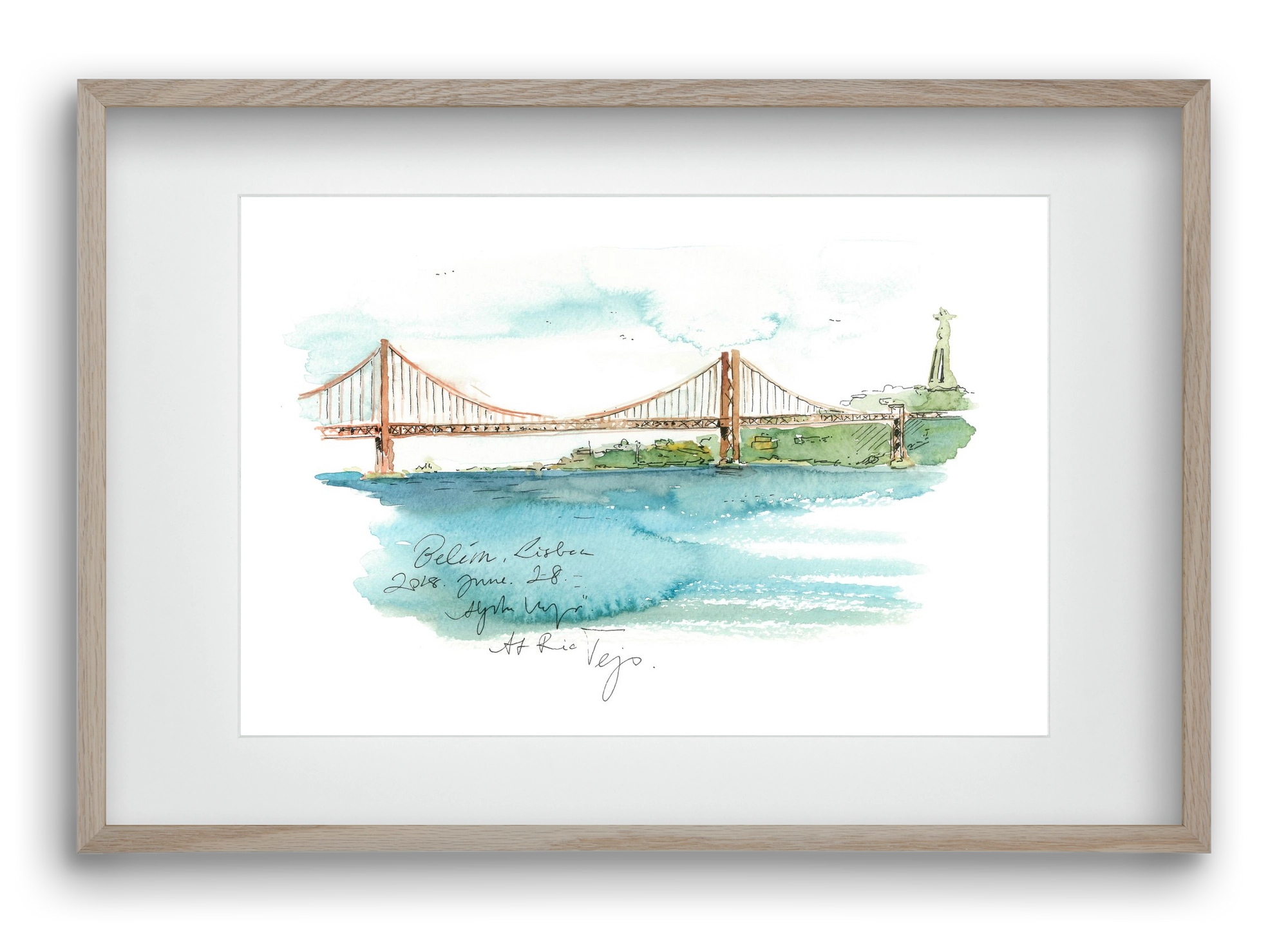 LISBON AQUARELLE NO.26, 60x40 cm (45x30 cm), Tölgy keret, paszpartuval